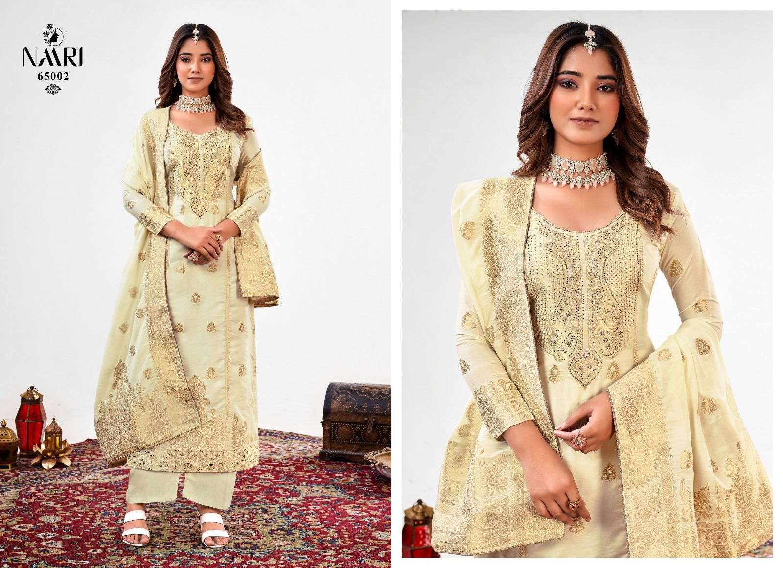 NAARI NYASA SWAROVSKI DESIGNER DOLA JACQUARD SUIT