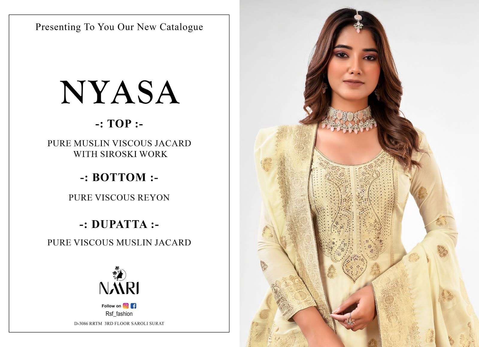 NAARI NYASA SWAROVSKI DESIGNER DOLA JACQUARD SUIT