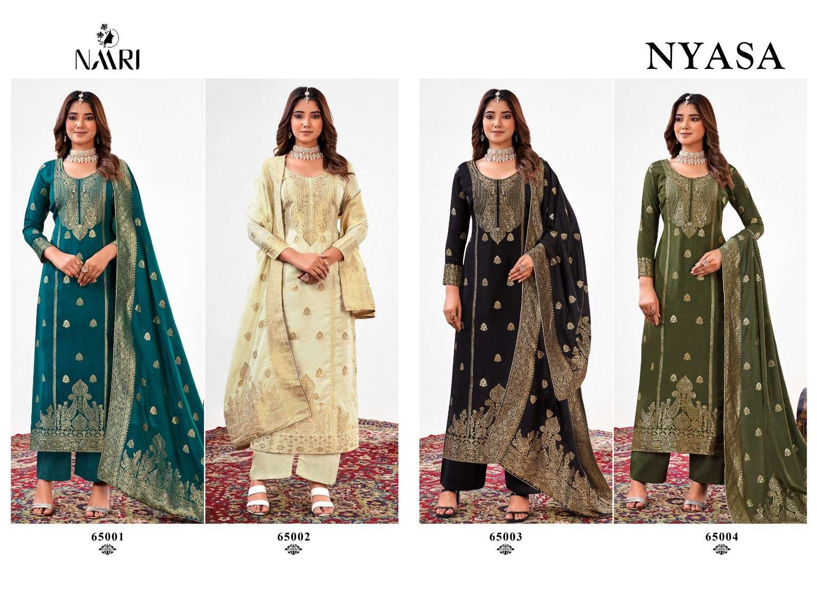 NAARI NYASA SWAROVSKI DESIGNER DOLA JACQUARD SUIT