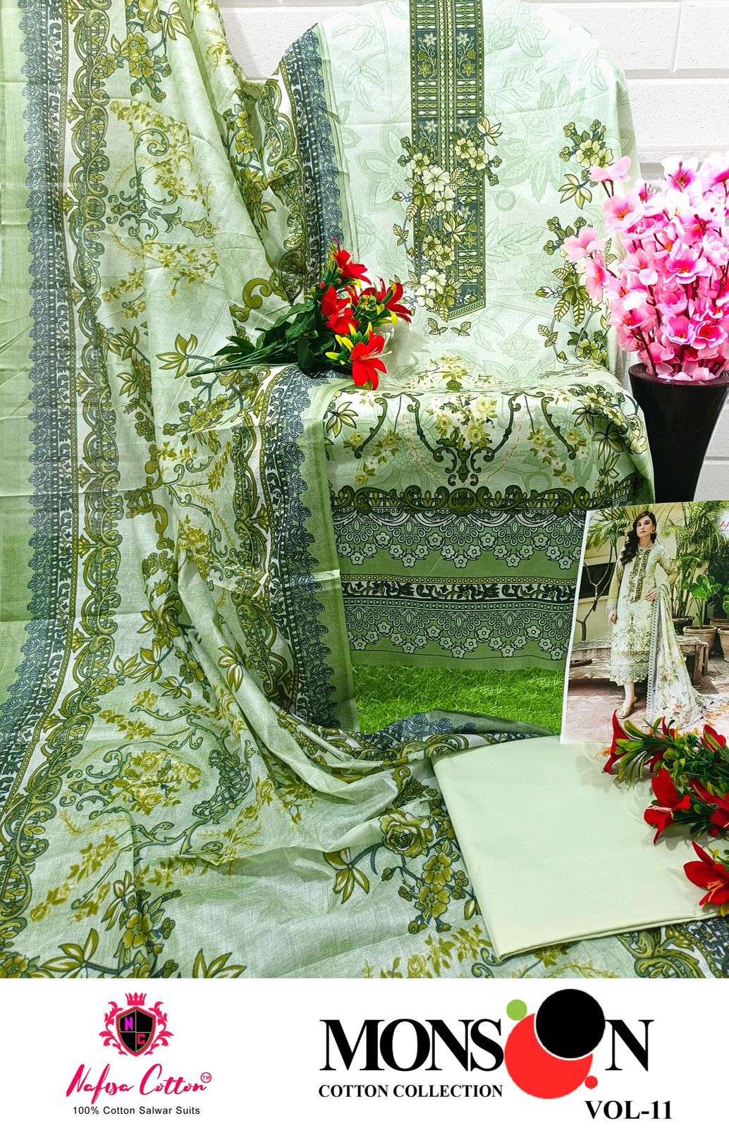 NAFISA COTTON MONSOON COTTON COLLECTION VOL 11 COTTON SUIT
