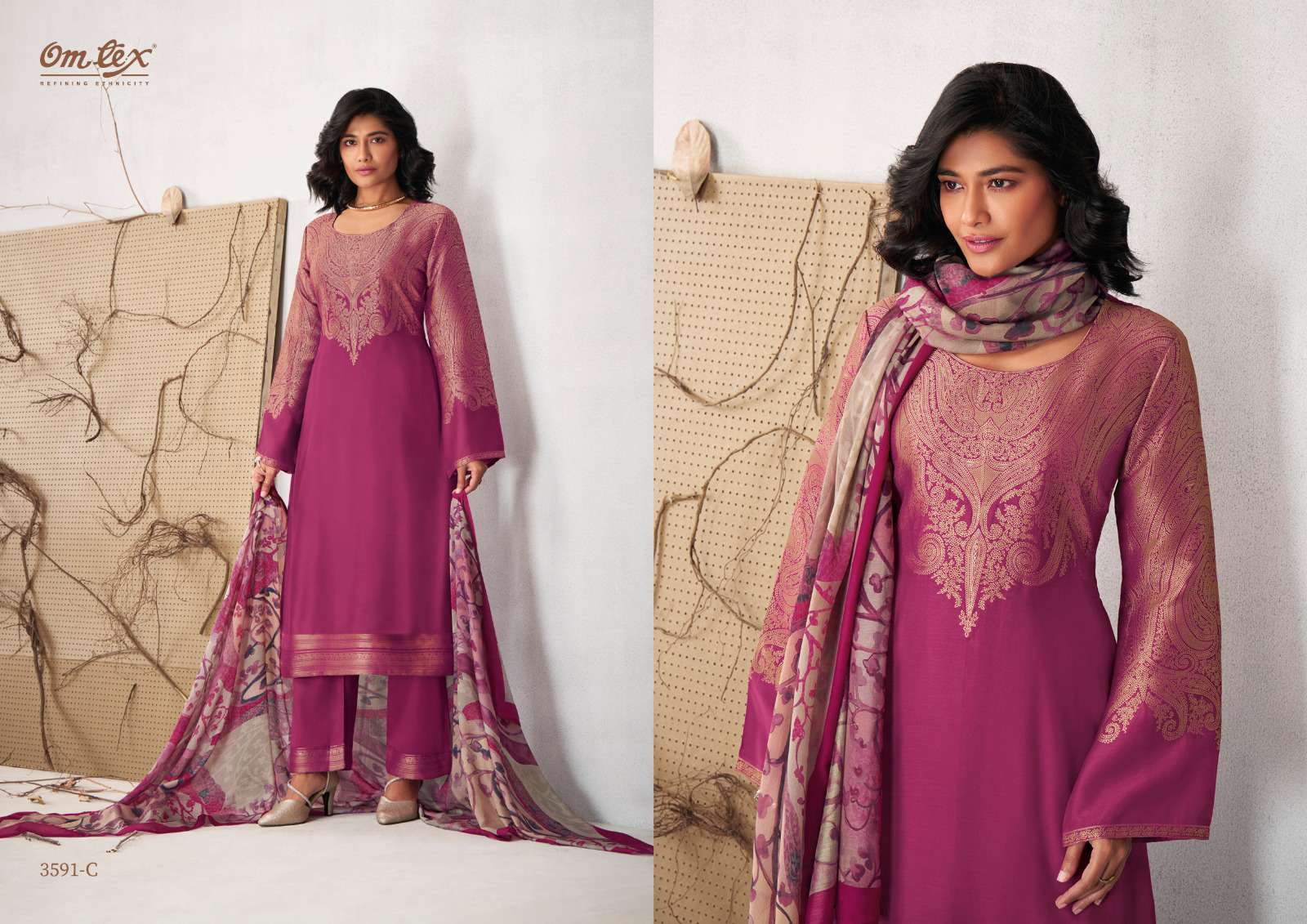 OMTEX ZEEL MUSLIN JACQUARD SUIT