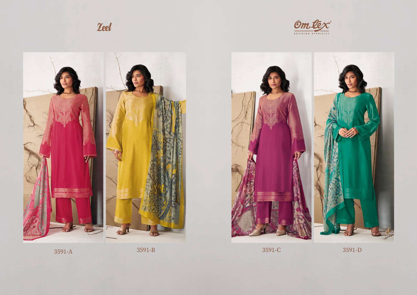 OMTEX ZEEL MUSLIN JACQUARD SUIT