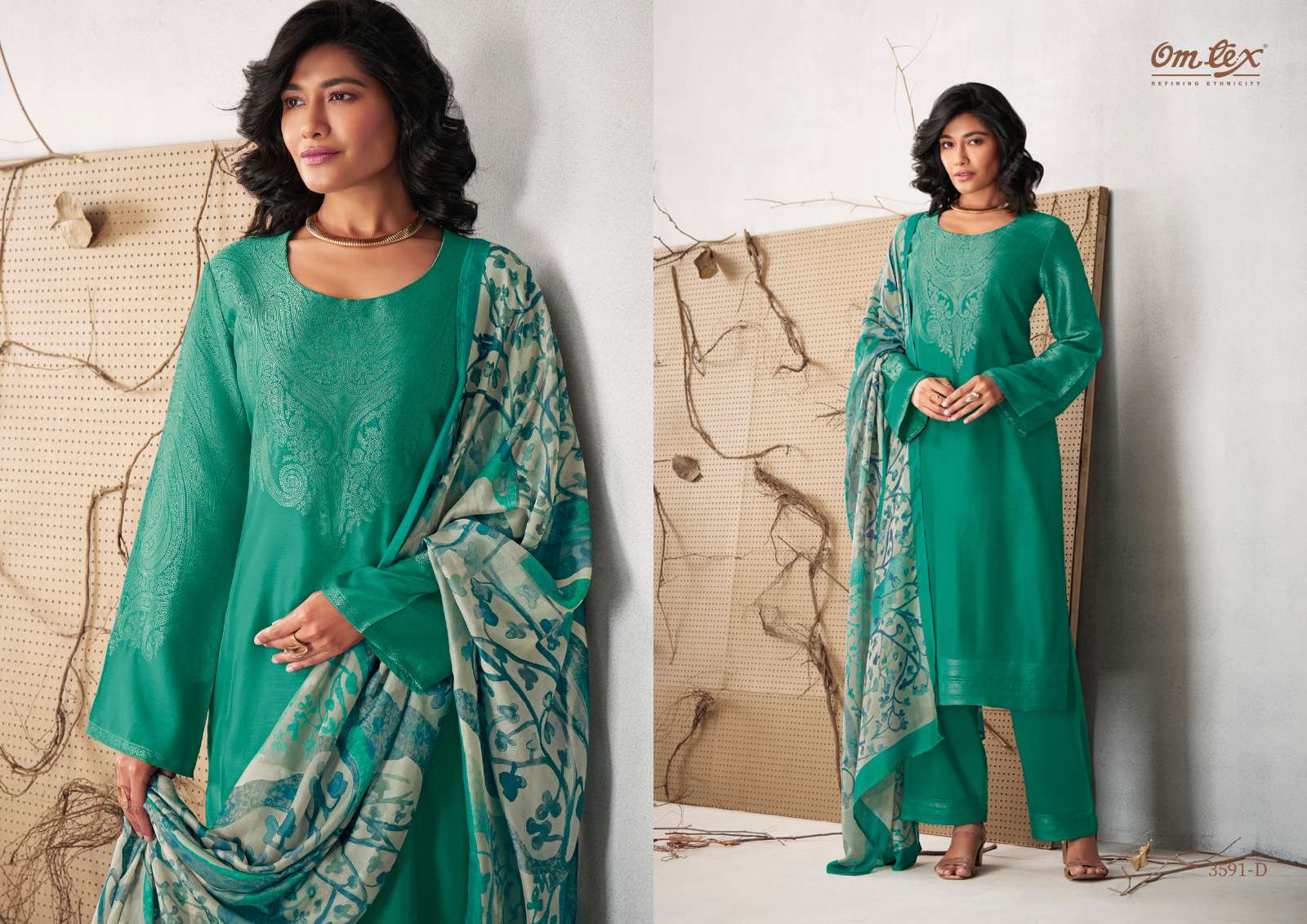 OMTEX ZEEL MUSLIN JACQUARD SUIT
