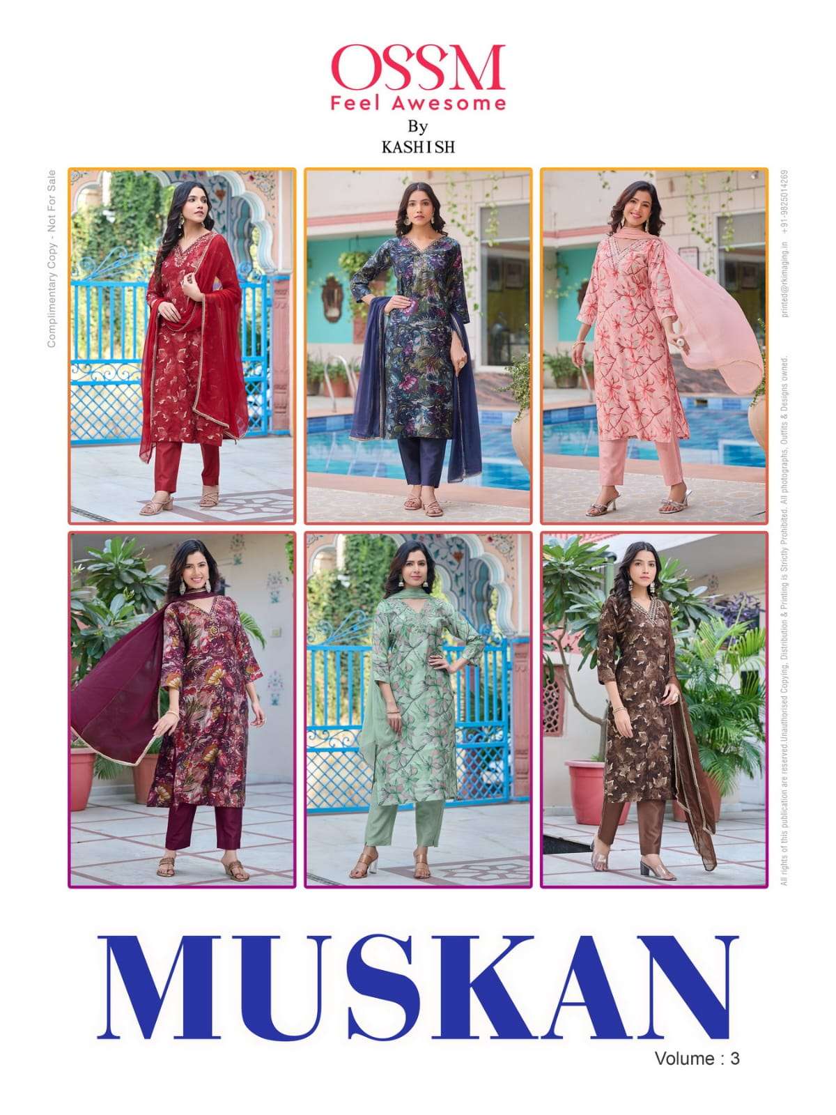 OSSM MUSKAN VOL 3 KURTI COMBO SET 