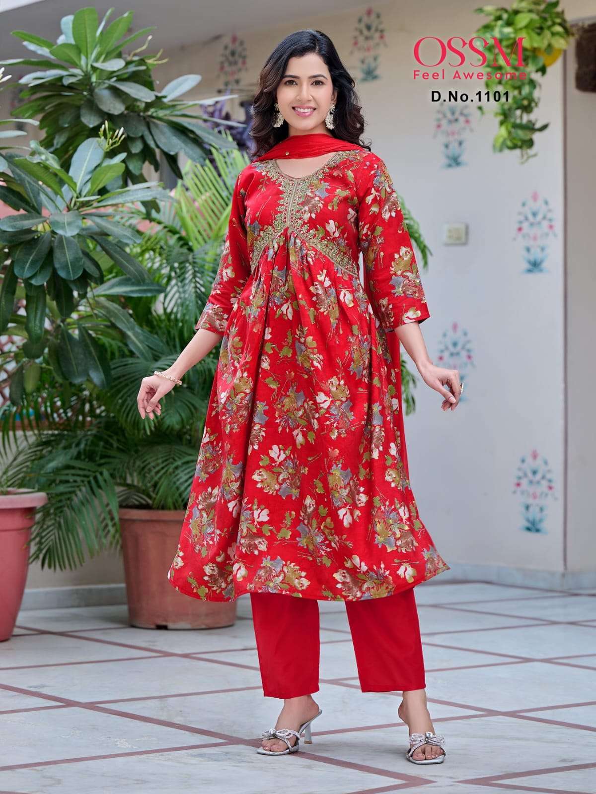 OSSM RESHAM VOL 11 ALIA CUT PATTERN KURTI COMBO SET 