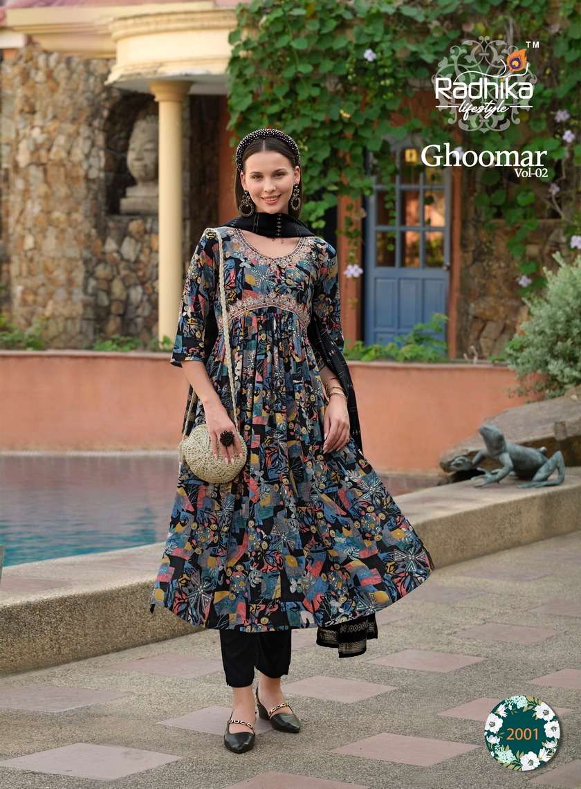 RADHIKA LIFESTYLE GHOOMAR VOL 2 KURTI PANT WITH DUPATTA COMBO