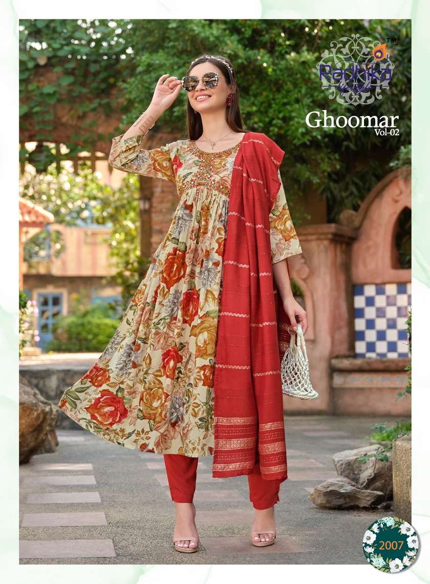 RADHIKA LIFESTYLE GHOOMAR VOL 2 KURTI PANT WITH DUPATTA COMBO