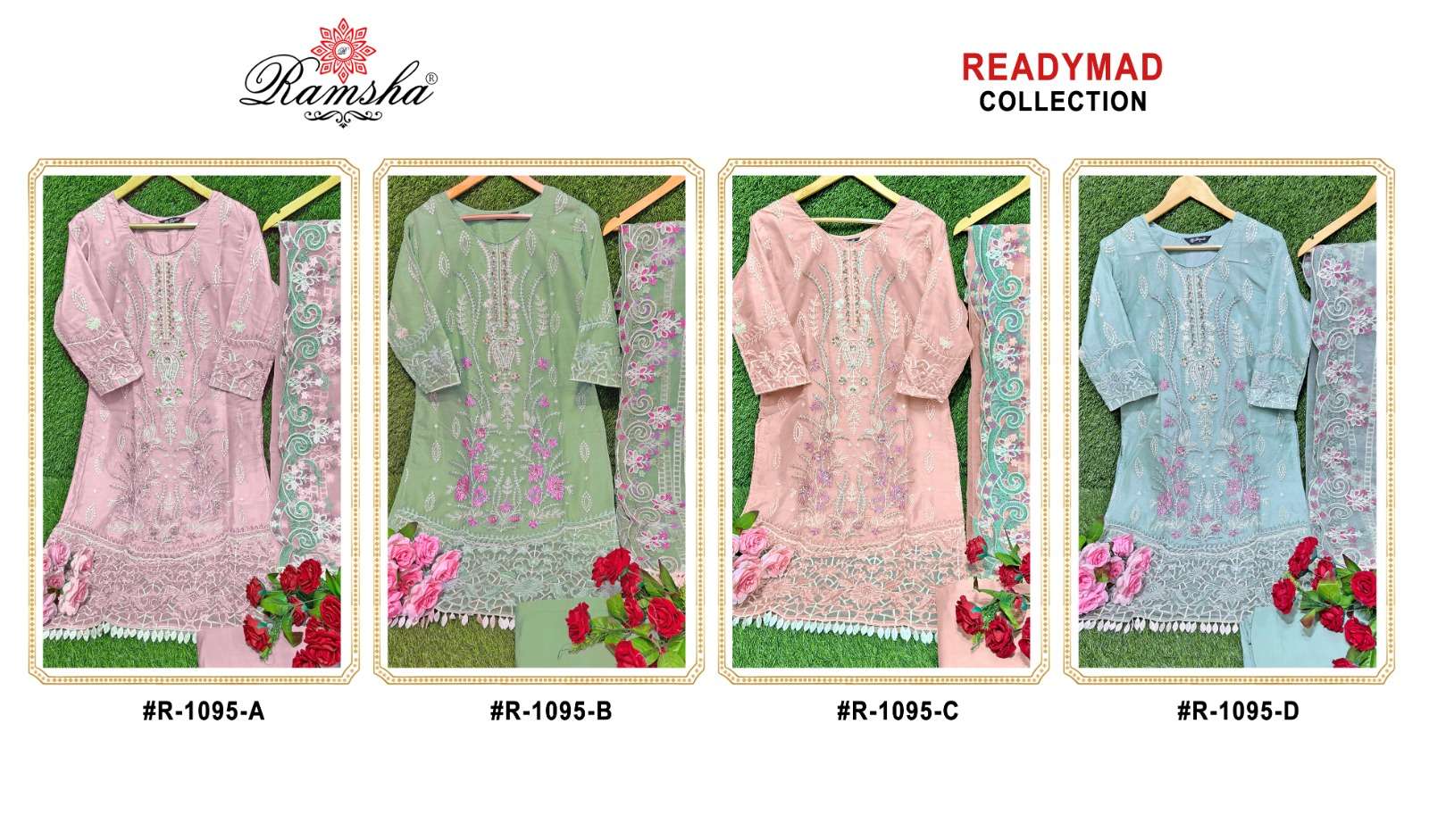 RAMSHA R 1095 ORGANZA DESIGNER SUIT