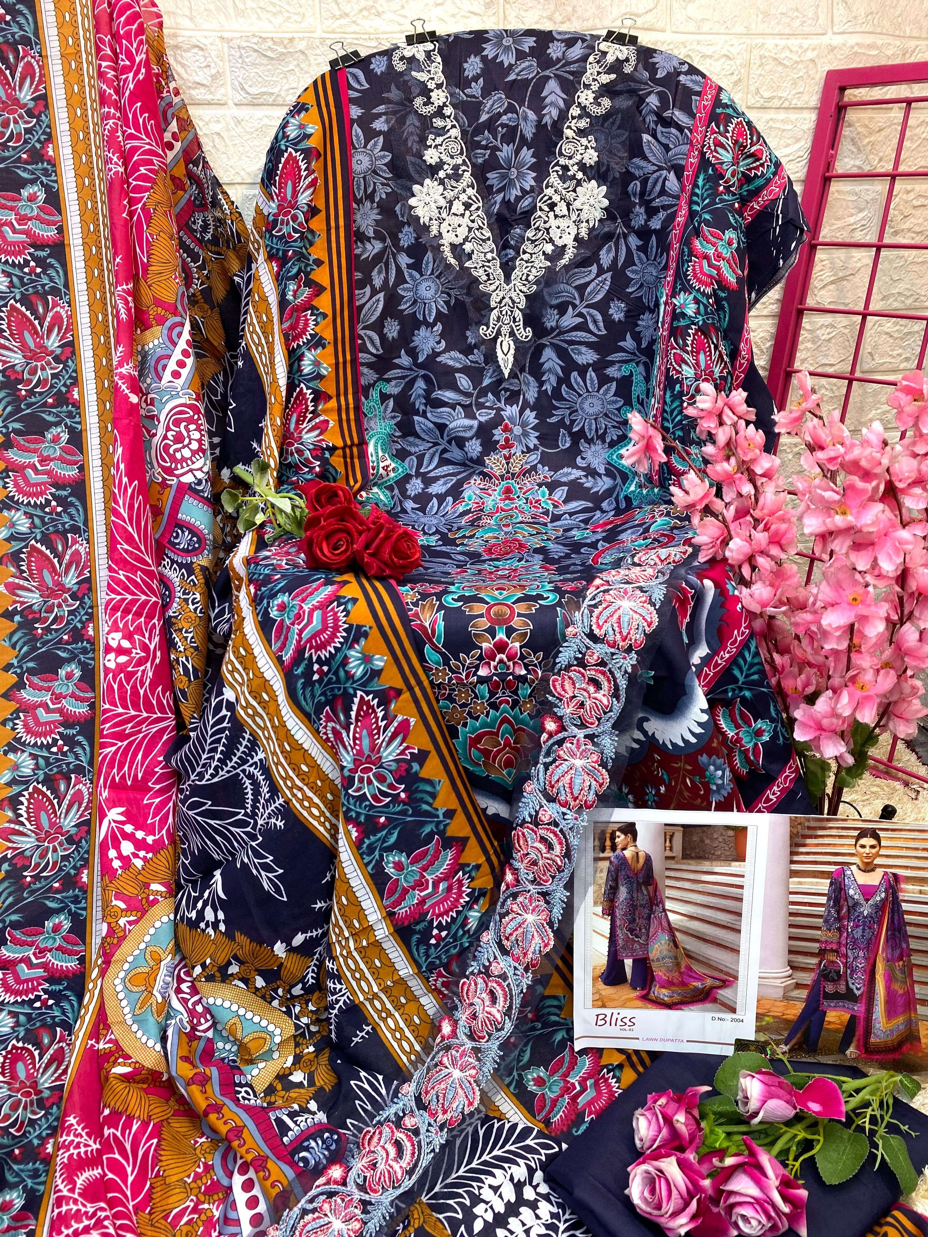 SHARADDHA DESIGNER BLISS VOL 2 LAWN COTTON SALWAR KAMEEZ 