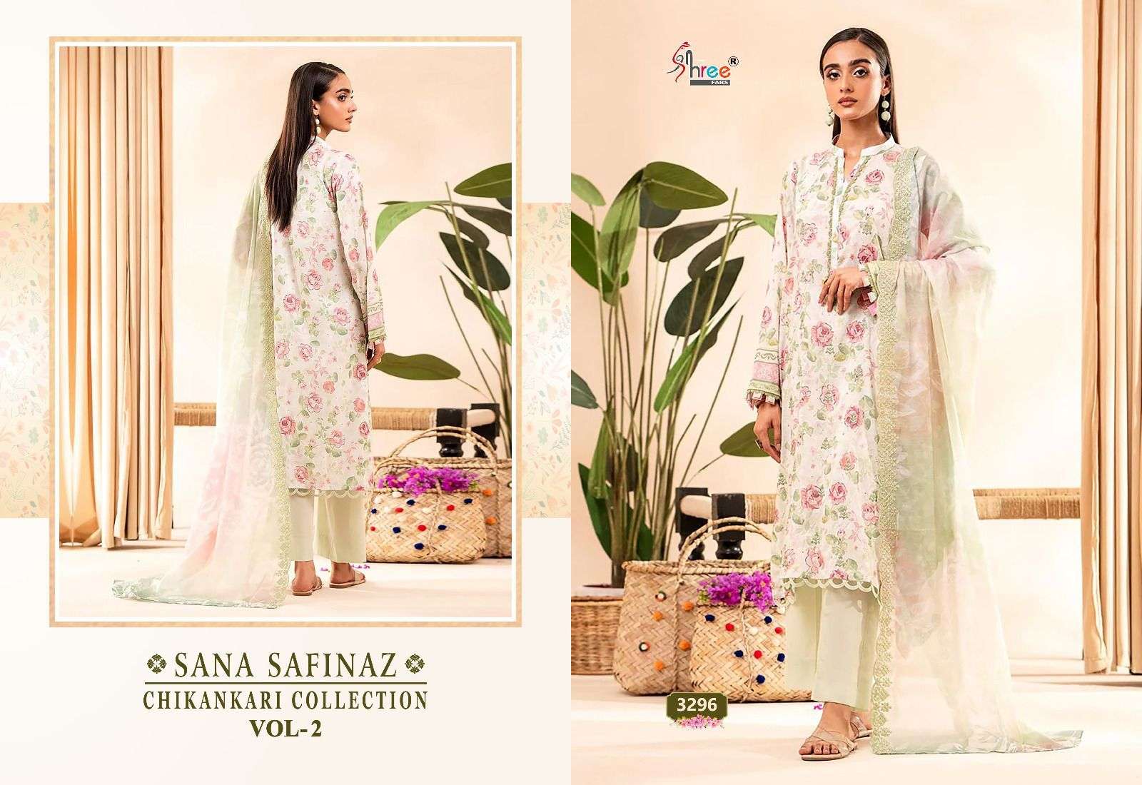 SHREE FABS SANA SAFINAZ CHIKANKARI COLLECTION VOL 2 COTTON SALWAR KAMEEZ 