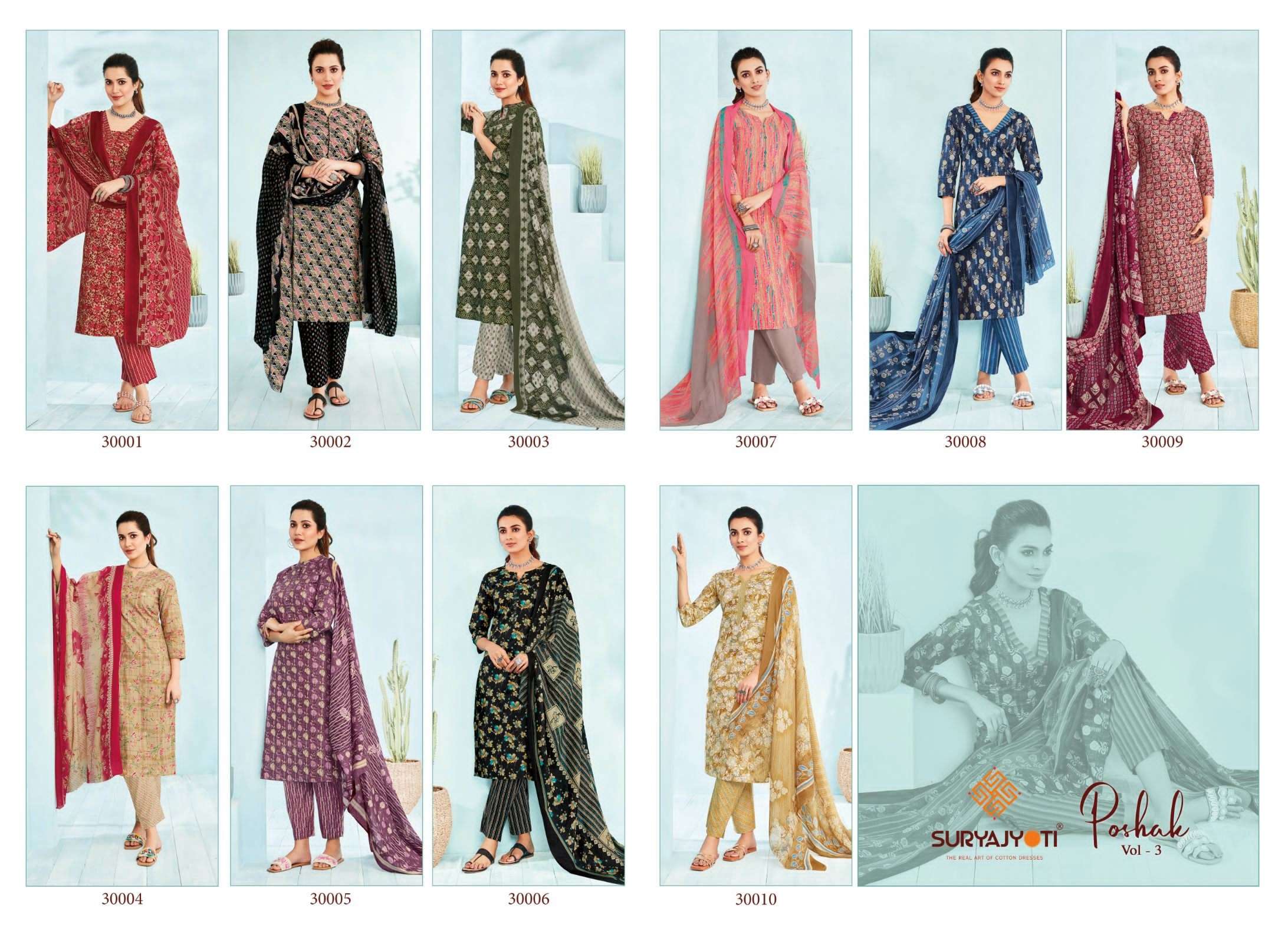 SURYAJYOTI POSHAK VOL 3 KURTI COMBO SET 