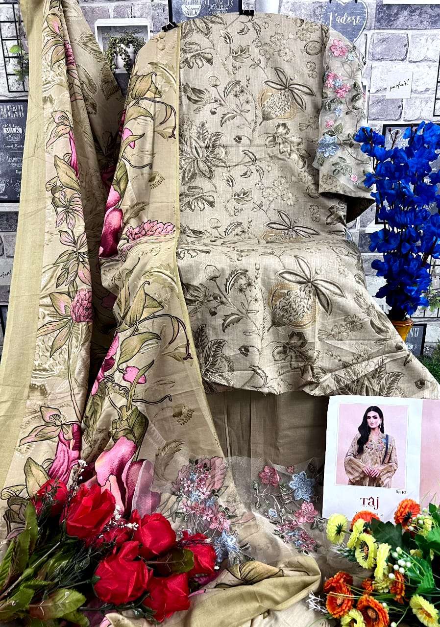 TAJ CREATION D NO 445 AND 447 COTTON SALWAR KAMEEZ 