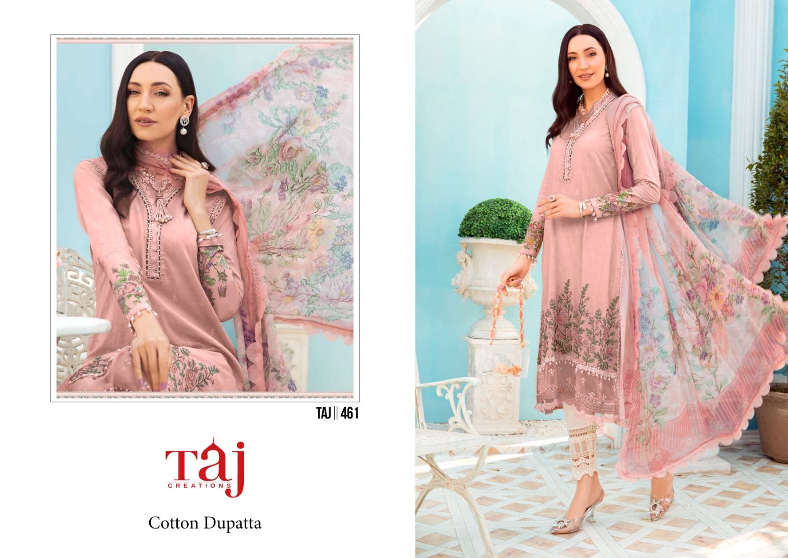 TAJ CREATION D NO 460 AND 461 COTTON SALWAR KAMEEZ 