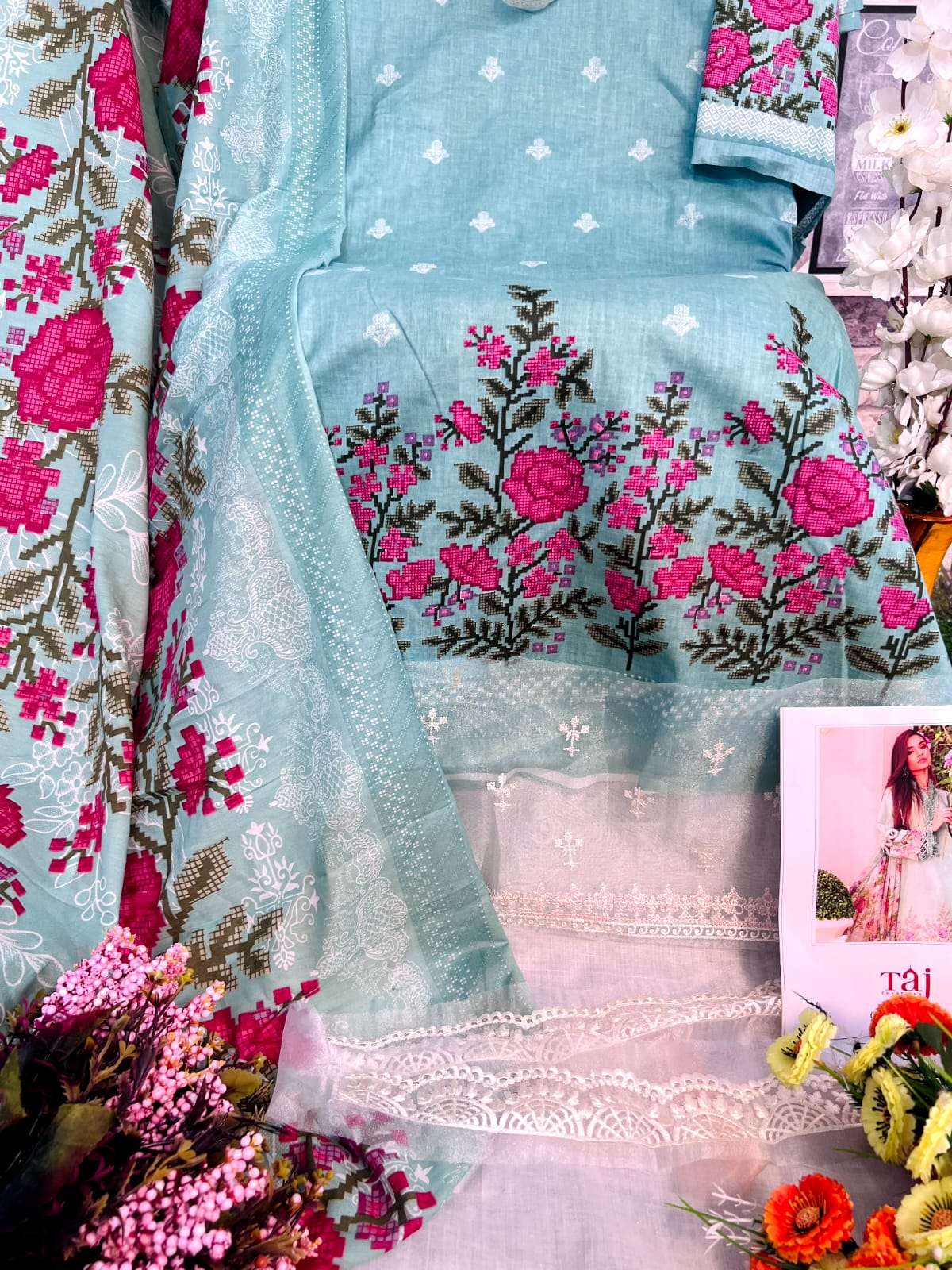 TAJ CREATION D NO 460 AND 461 COTTON SALWAR KAMEEZ 