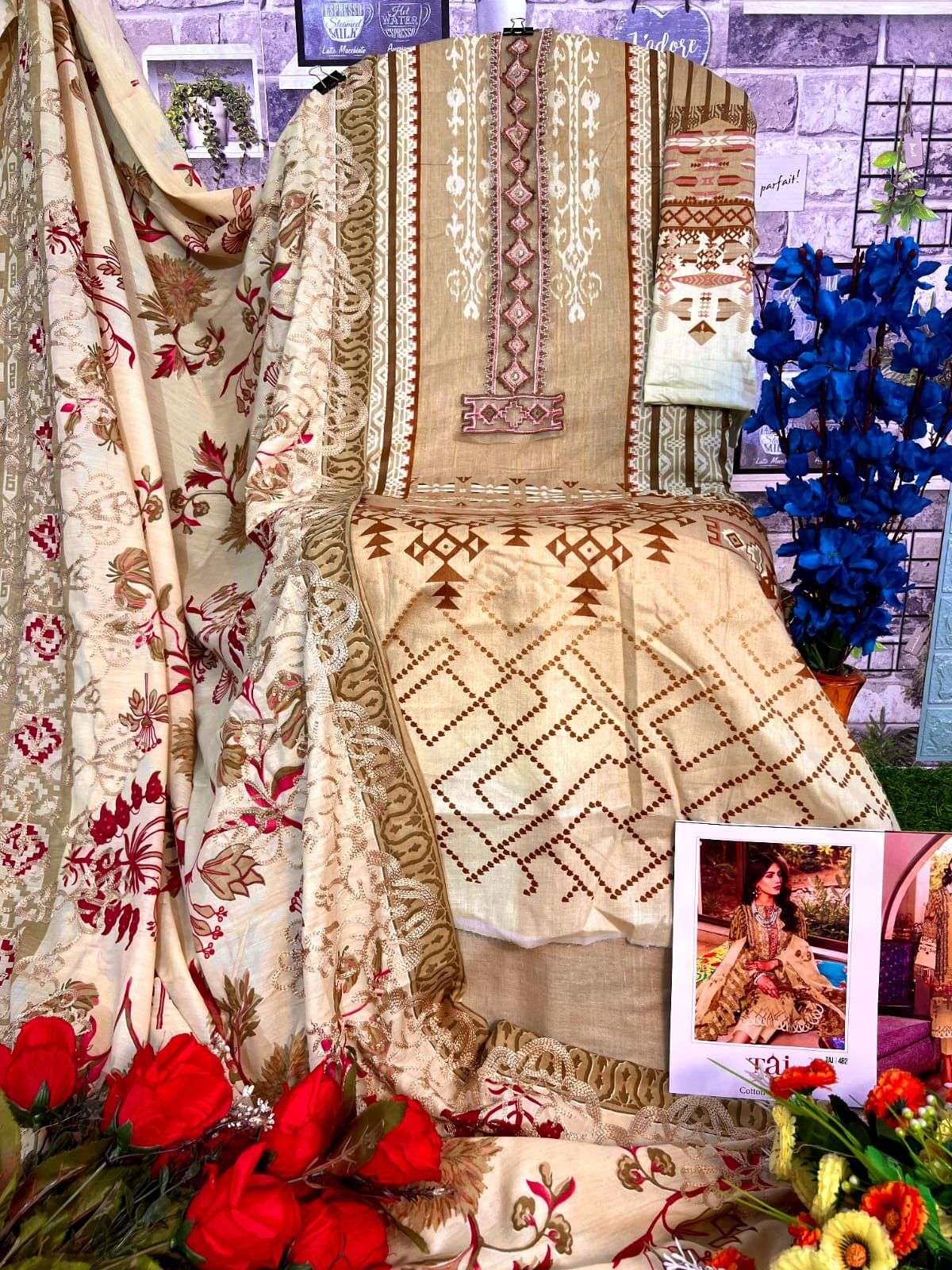 TAJ CREATION D NO 480 AND 481 COTTON SALWAR KAMEEZ 