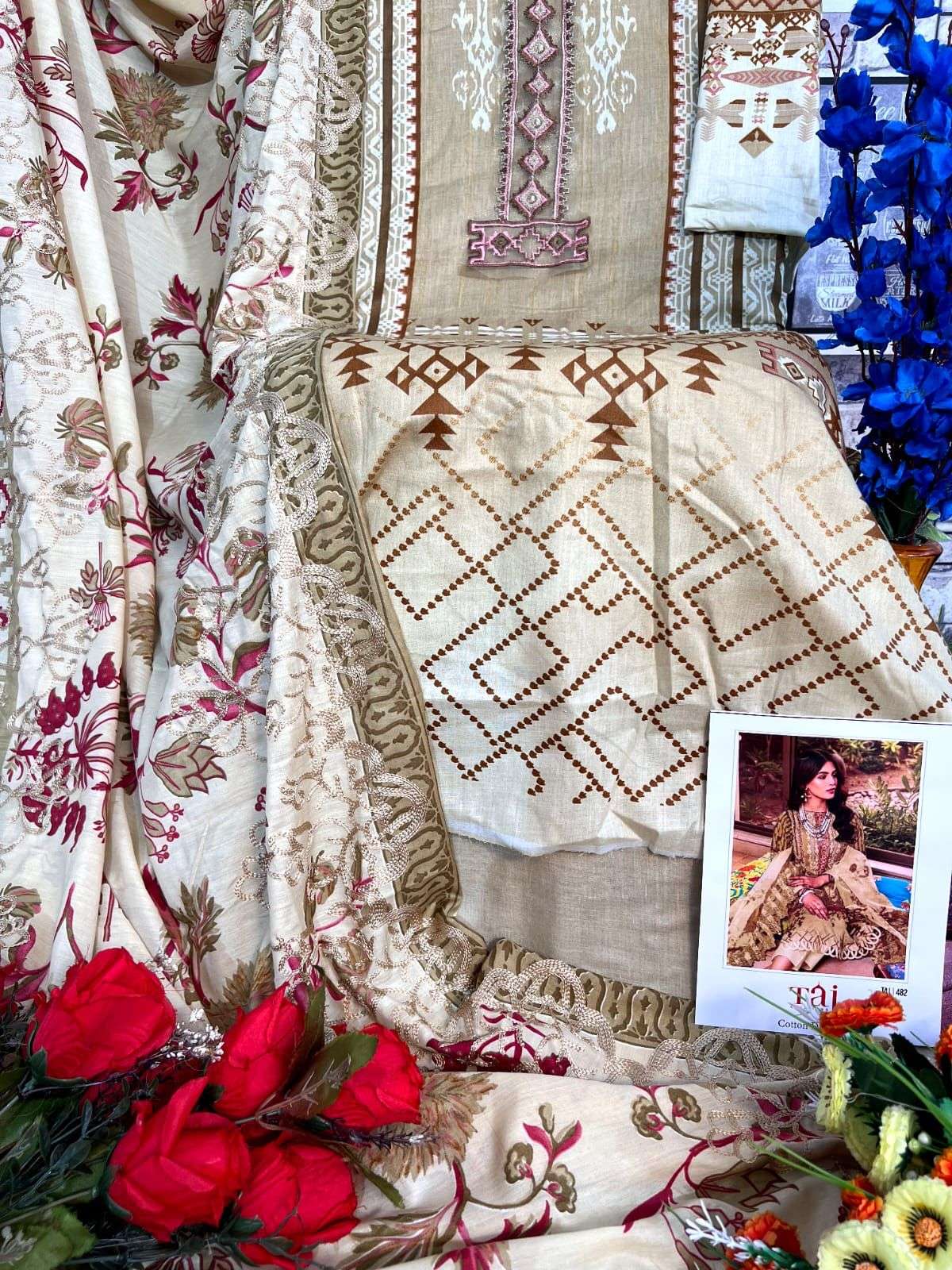 TAJ CREATION D NO 480 AND 481 COTTON SALWAR KAMEEZ 