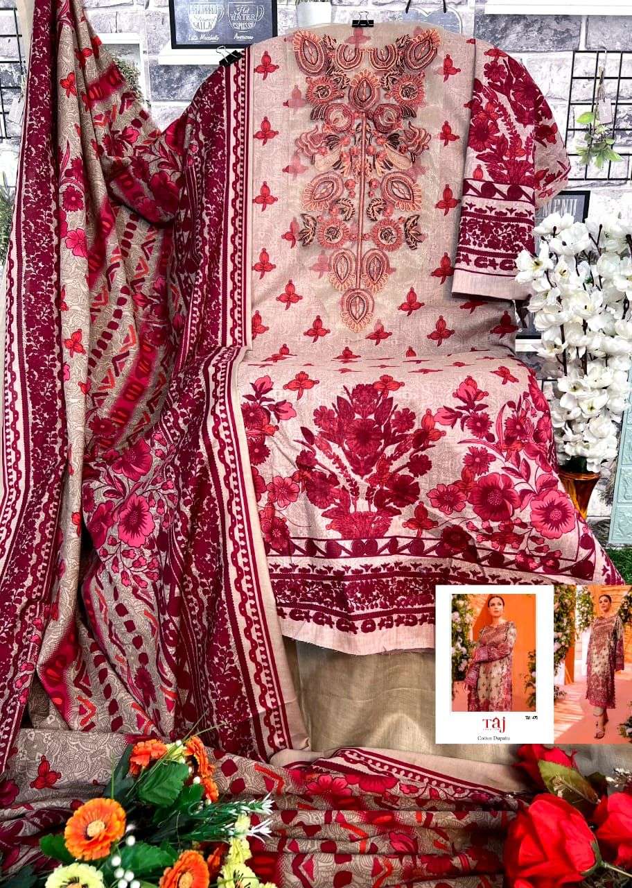 TAJ CREATIONS D NO 472 & 475 COTTON SALWAR KAMEEZ 