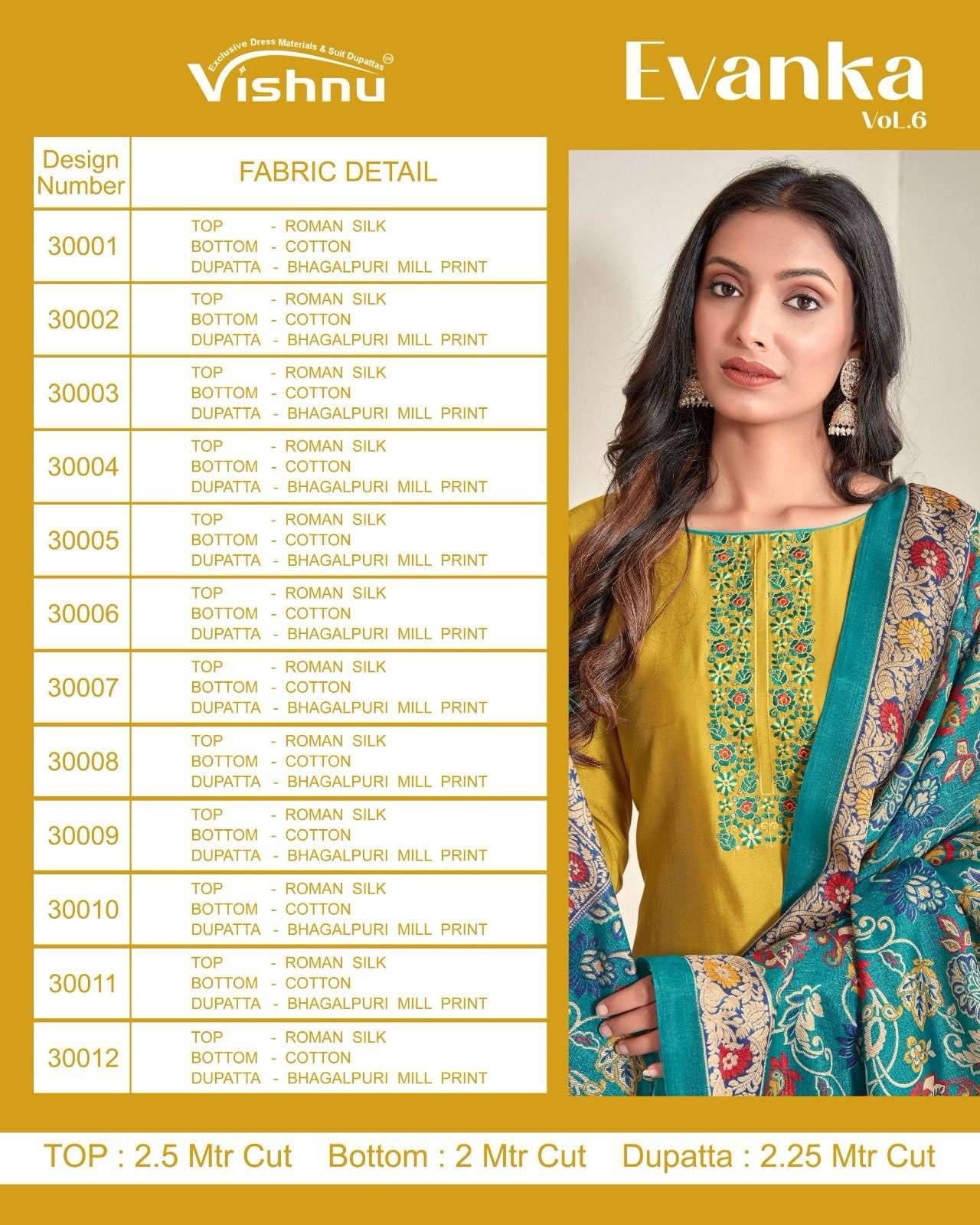 VISHNU IMPEX EVANKA VOL 6 SILK DRESS MATERIAL
