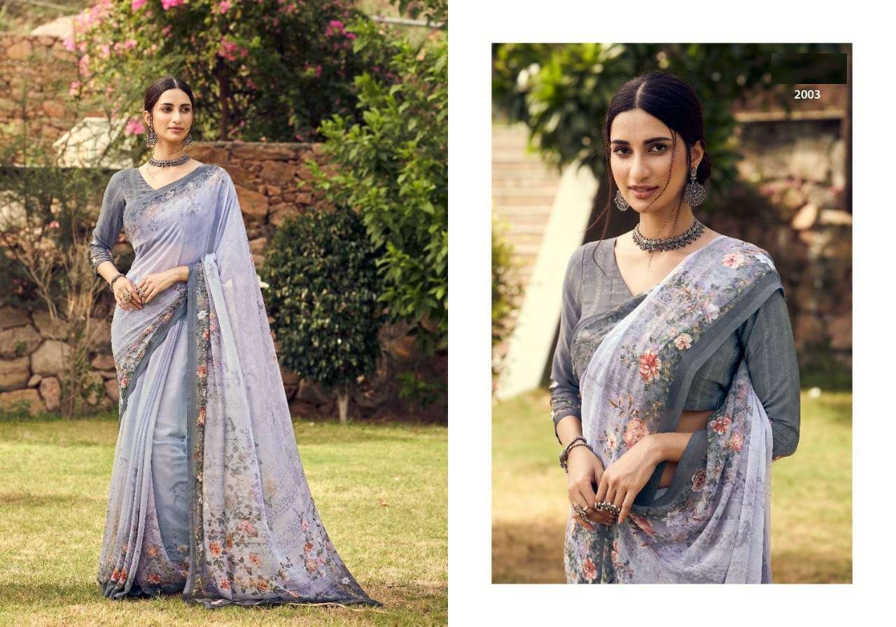 VISHWAM FABRICS FLYING SQUIRREL DIGITAL PRINT GEORGETTE SAREES