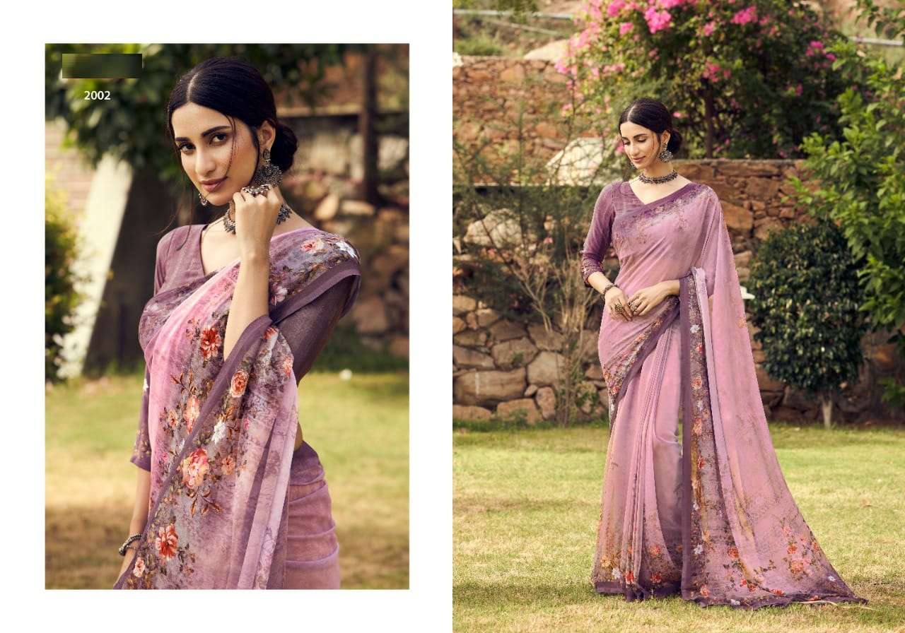 VISHWAM FABRICS FLYING SQUIRREL DIGITAL PRINT GEORGETTE SAREES