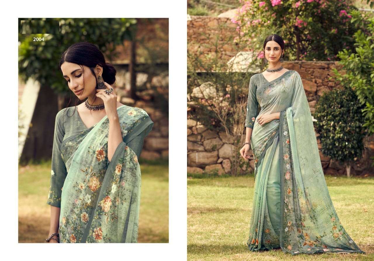 VISHWAM FABRICS FLYING SQUIRREL DIGITAL PRINT GEORGETTE SAREES