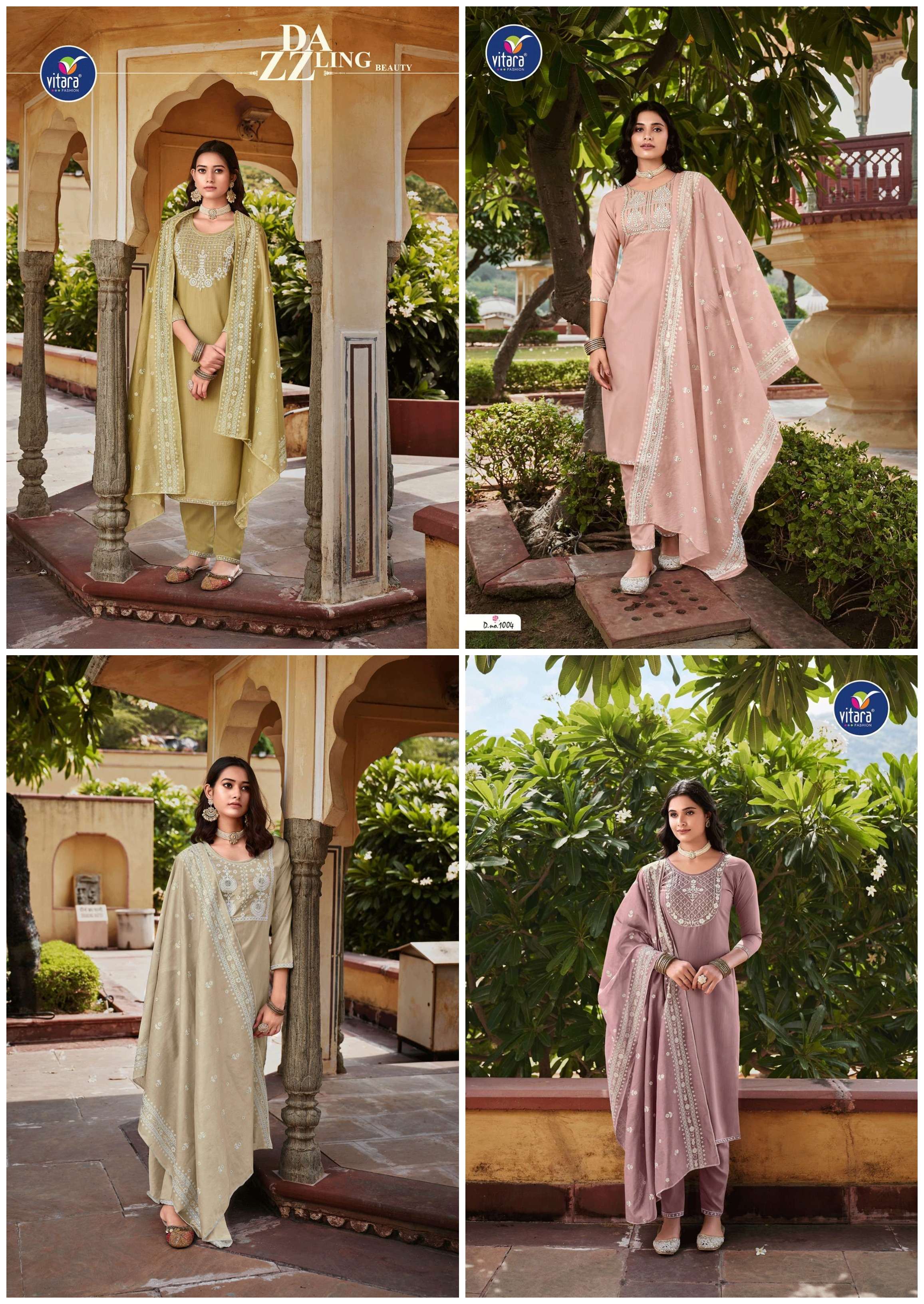 VITARA FASHION ALASKA FANCY DESIGNER KURTI COMBO SET 
