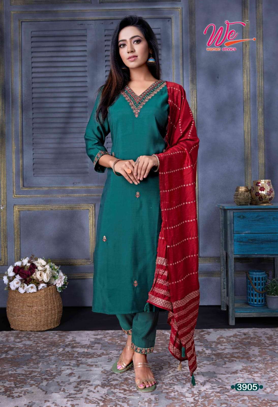 WE WOMAN ETHNICS ZIA FANCY DESIGNER  KURTI COMBO SET 