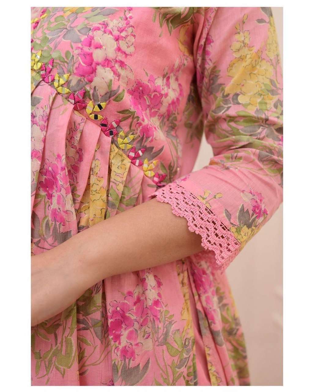 X ANGLE PINK ALIACUT KURTI