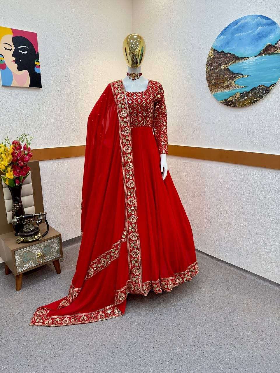 Z 9230 GOWN DUPATTA