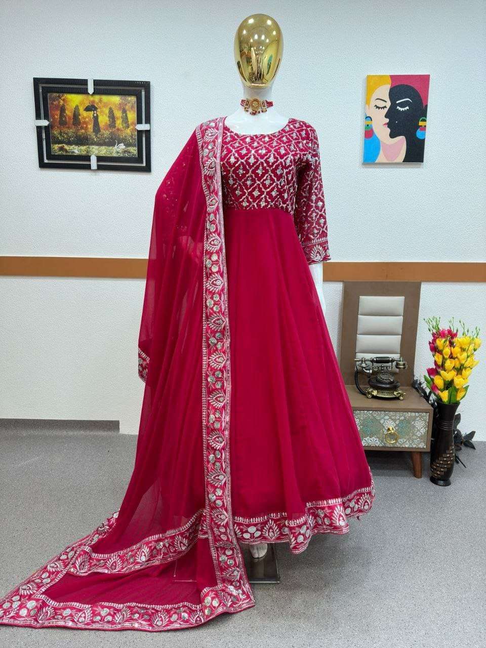 Z 9230 GOWN DUPATTA