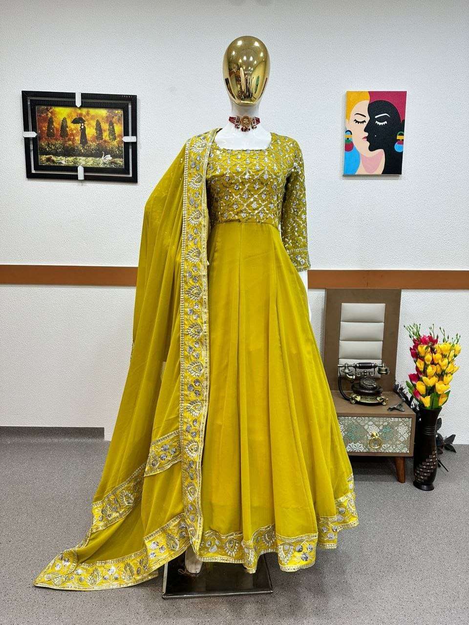 Z 9230 GOWN DUPATTA