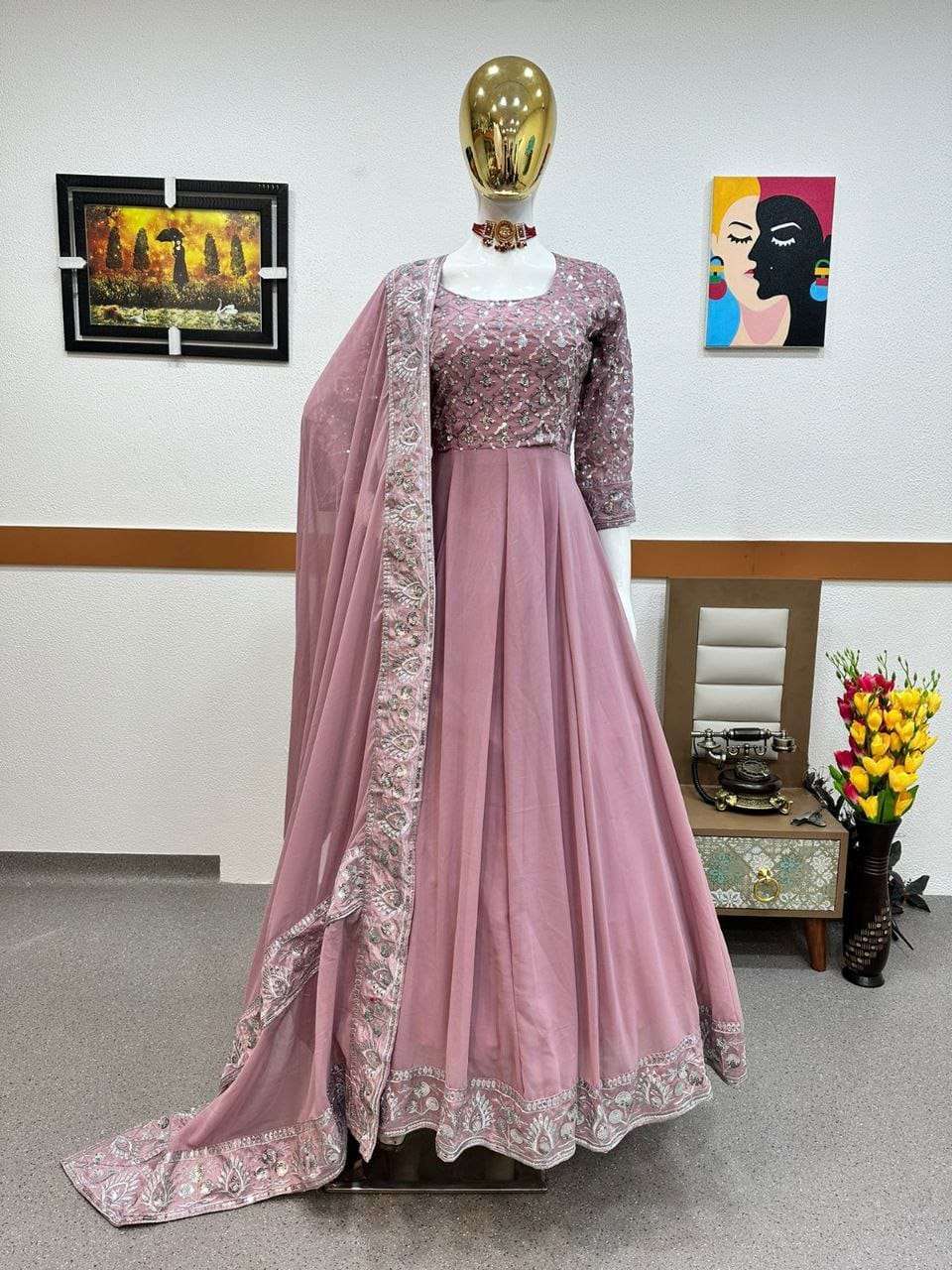 Z 9230 GOWN DUPATTA