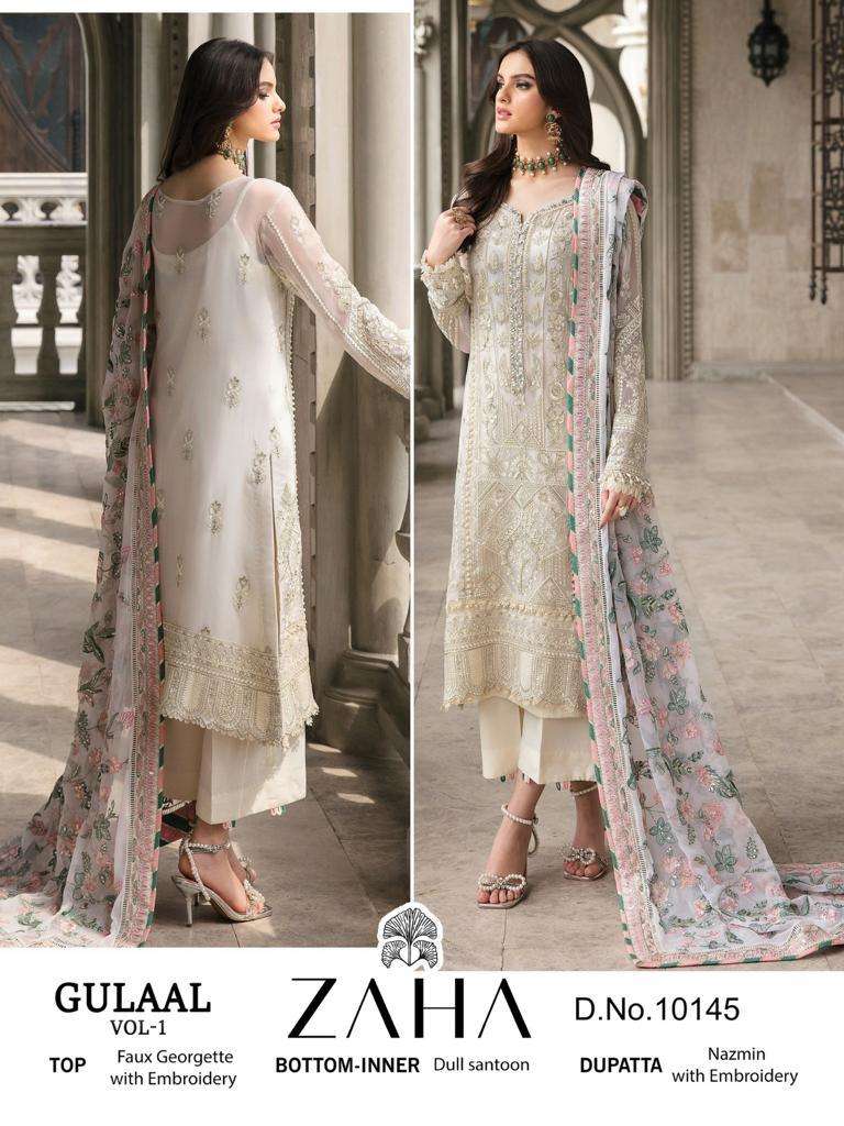 ZAHA D NO 10145  PAKISTANI GEORGETTE SUIT