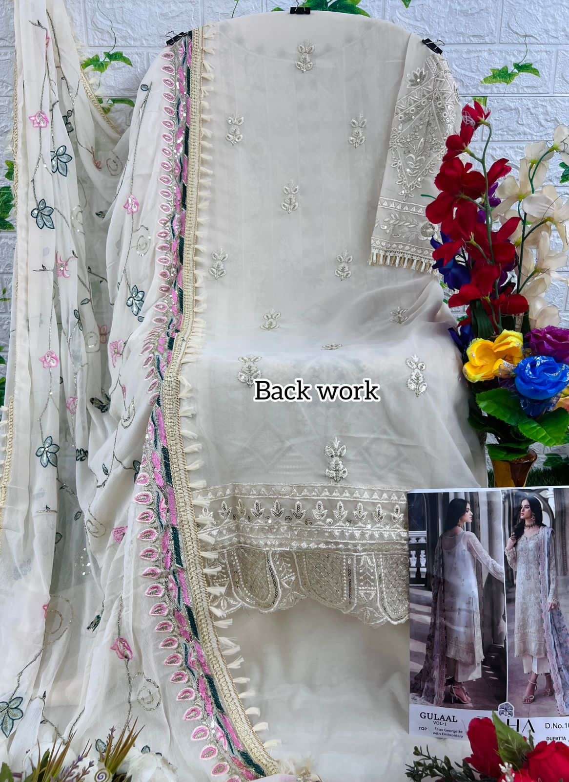 ZAHA D NO 10145  PAKISTANI GEORGETTE SUIT