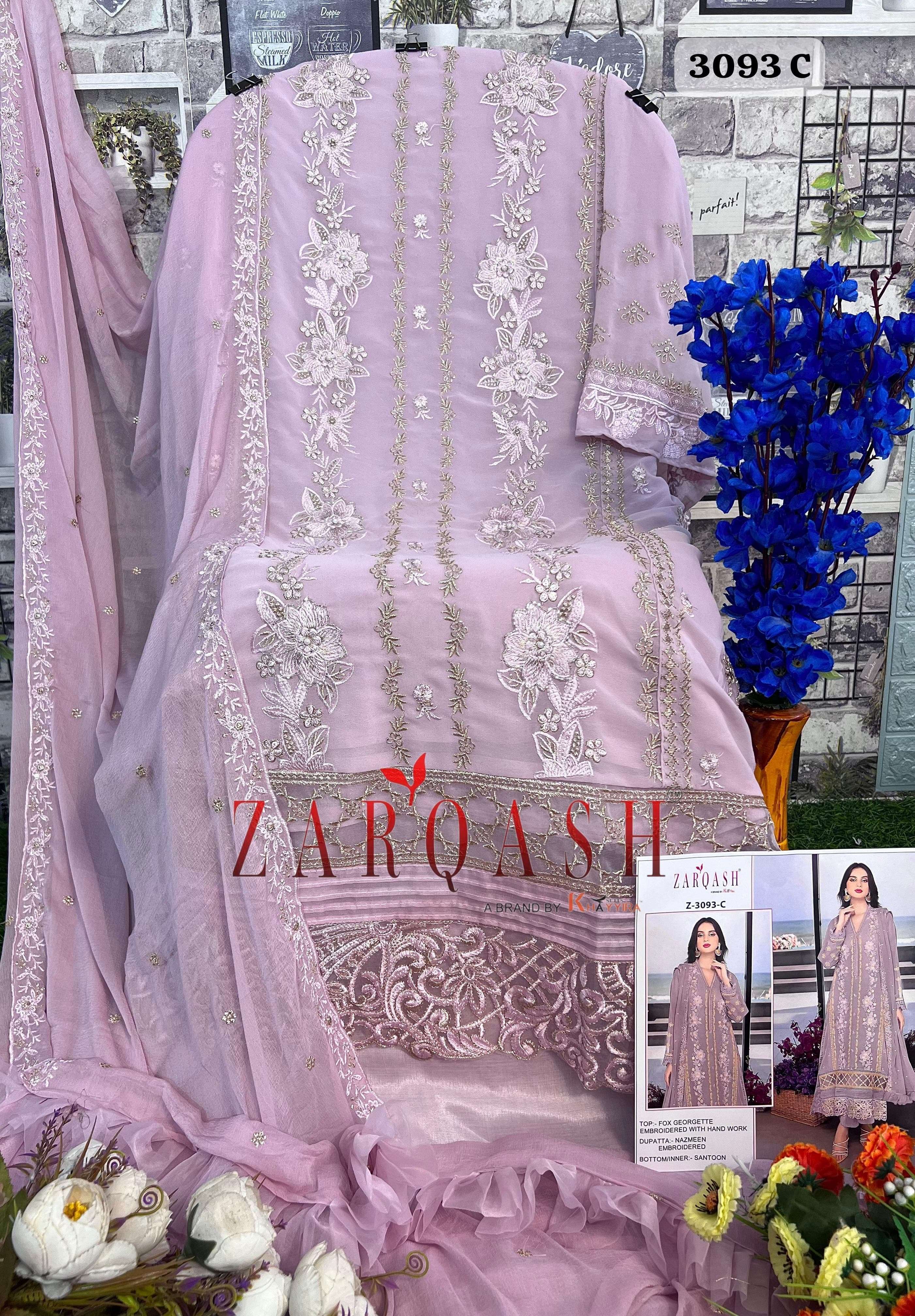 ZARQASH Z 3093 PAKISTANI GEORGETTE SUIT