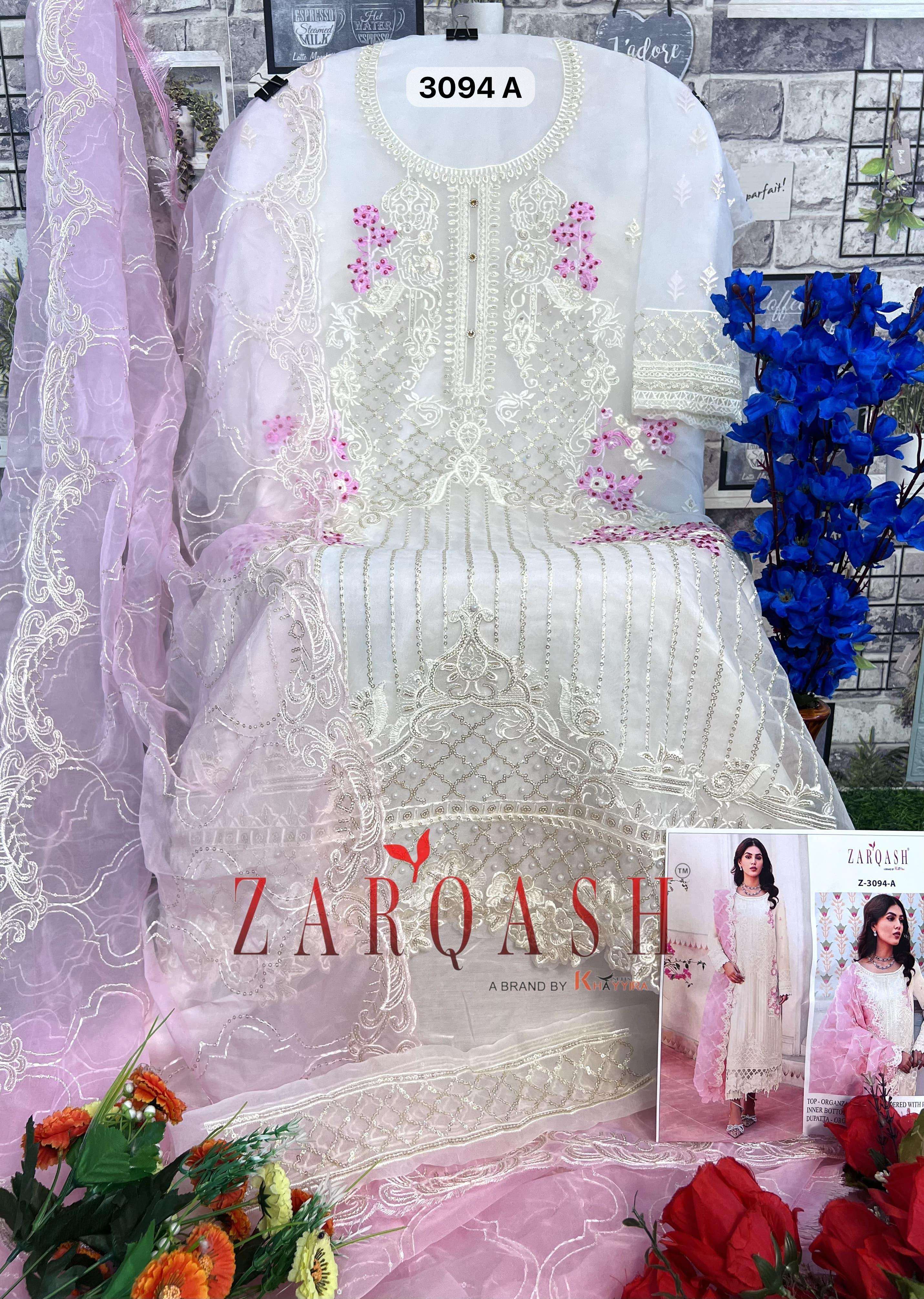 ZARQASH Z 3094 ORGANZA DESIGNER SUIT
