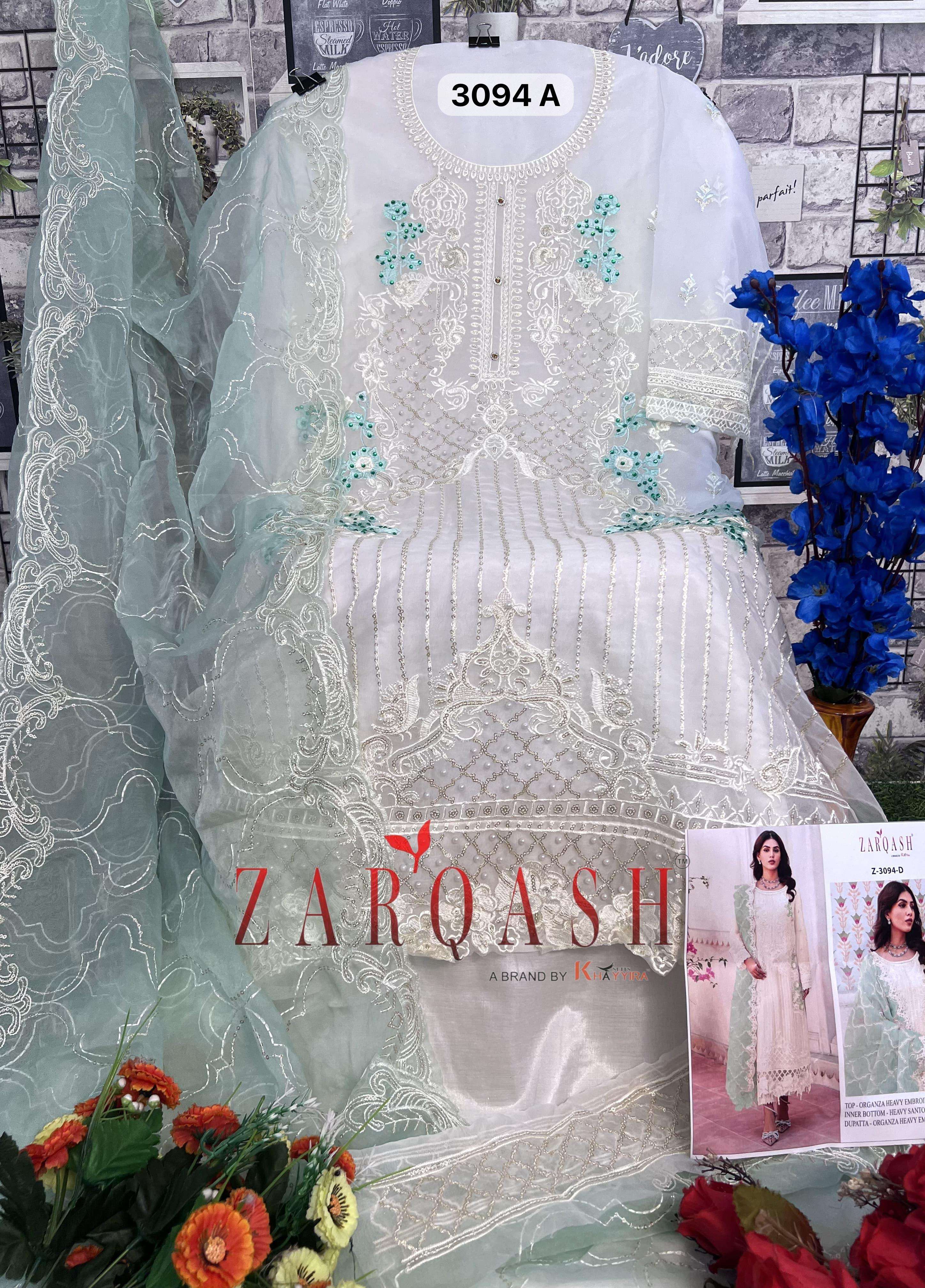 ZARQASH Z 3094 ORGANZA DESIGNER SUIT