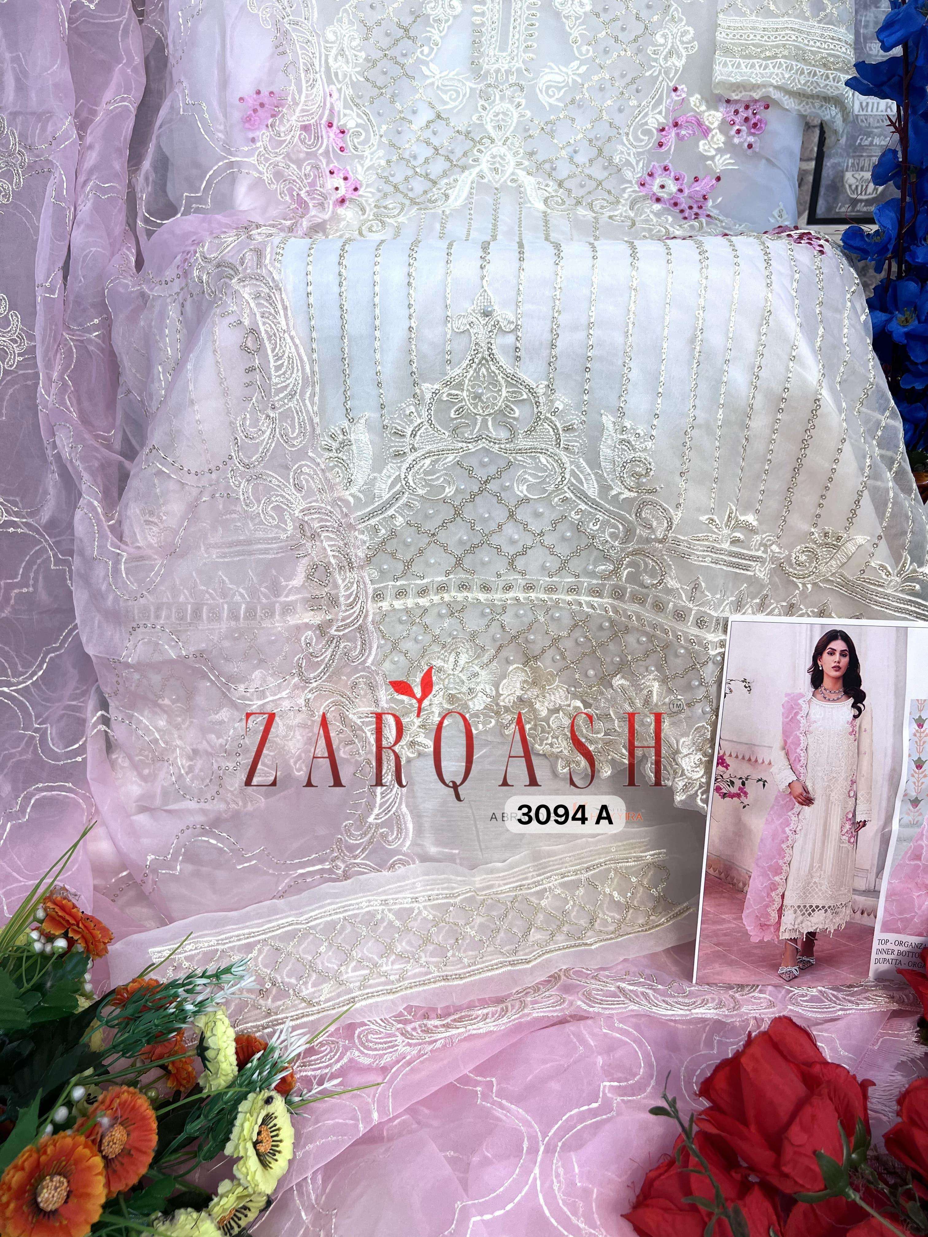 ZARQASH Z 3094 ORGANZA DESIGNER SUIT
