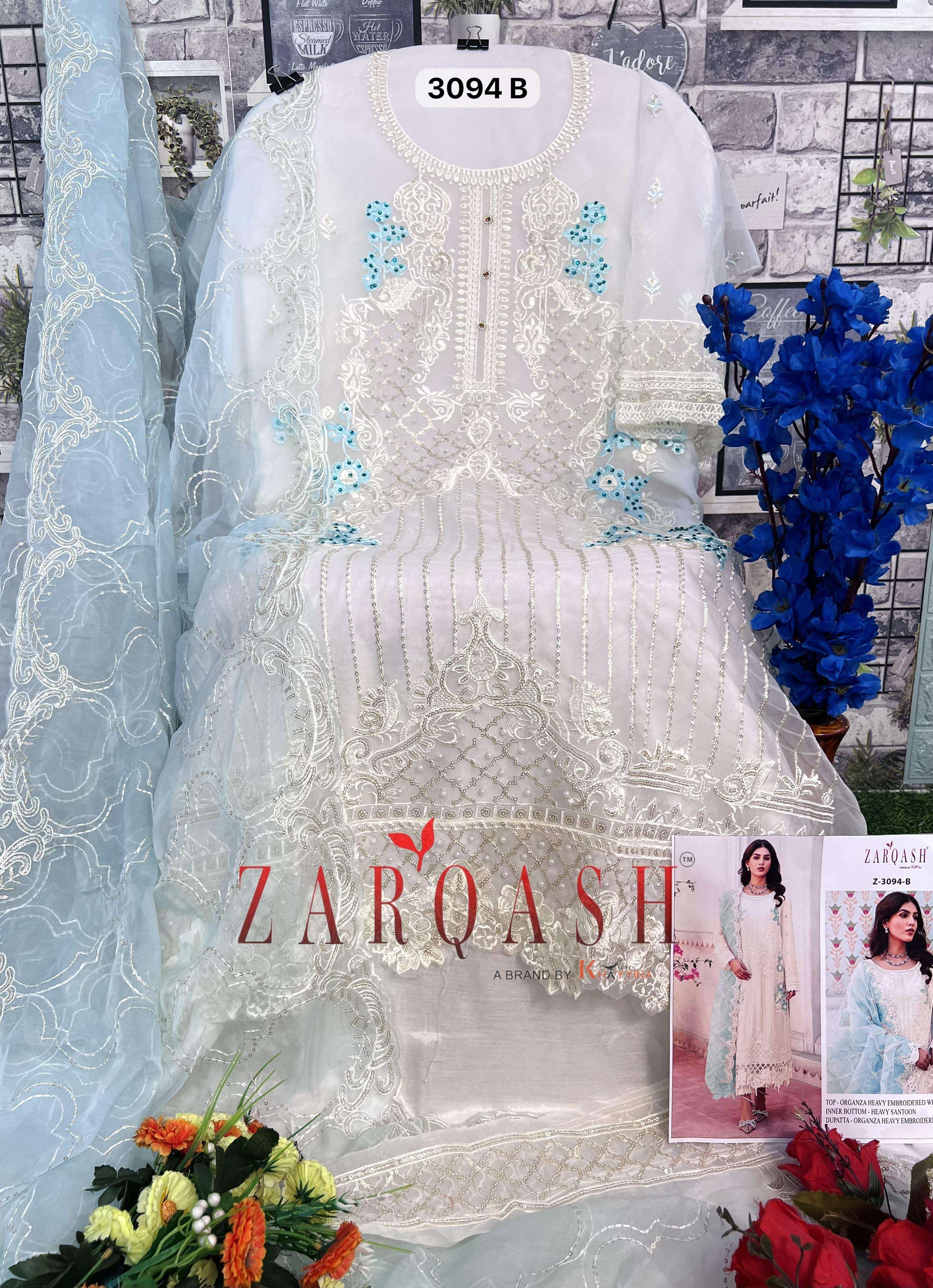 ZARQASH Z 3094 ORGANZA DESIGNER SUIT