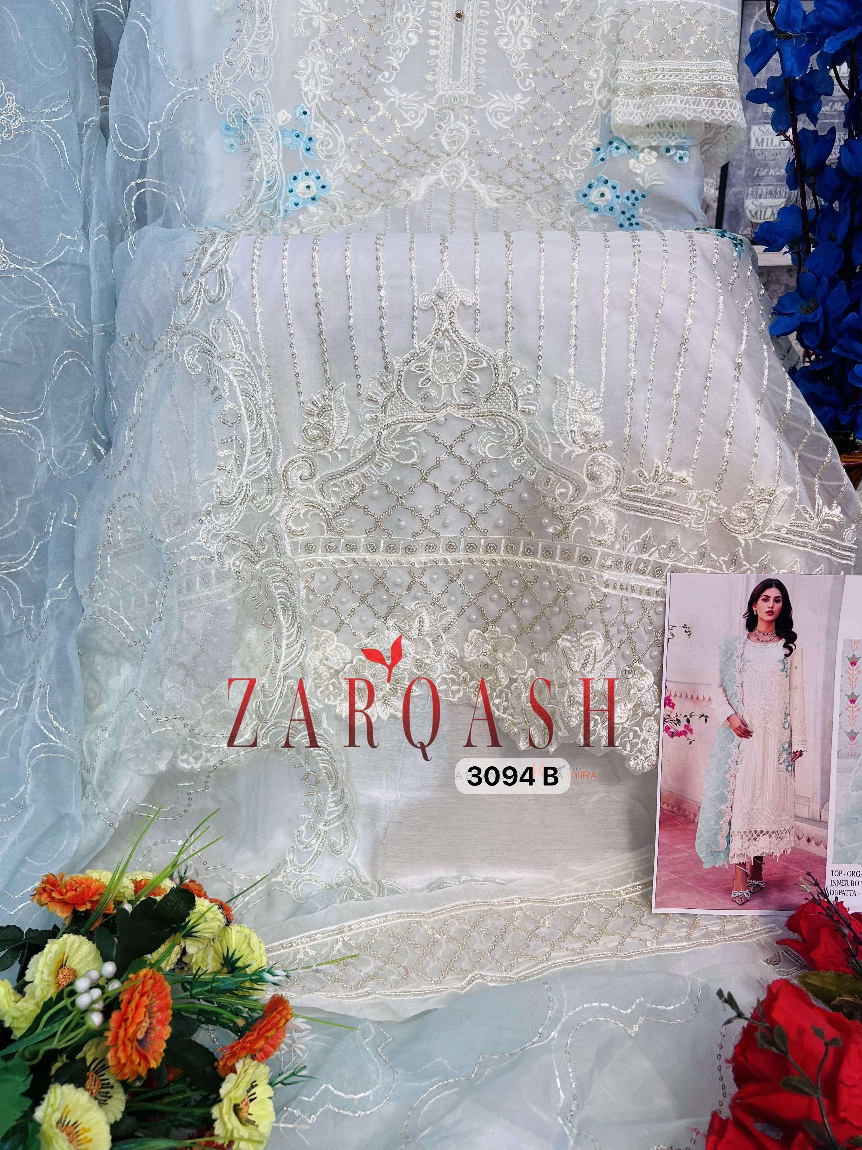 ZARQASH Z 3094 ORGANZA DESIGNER SUIT