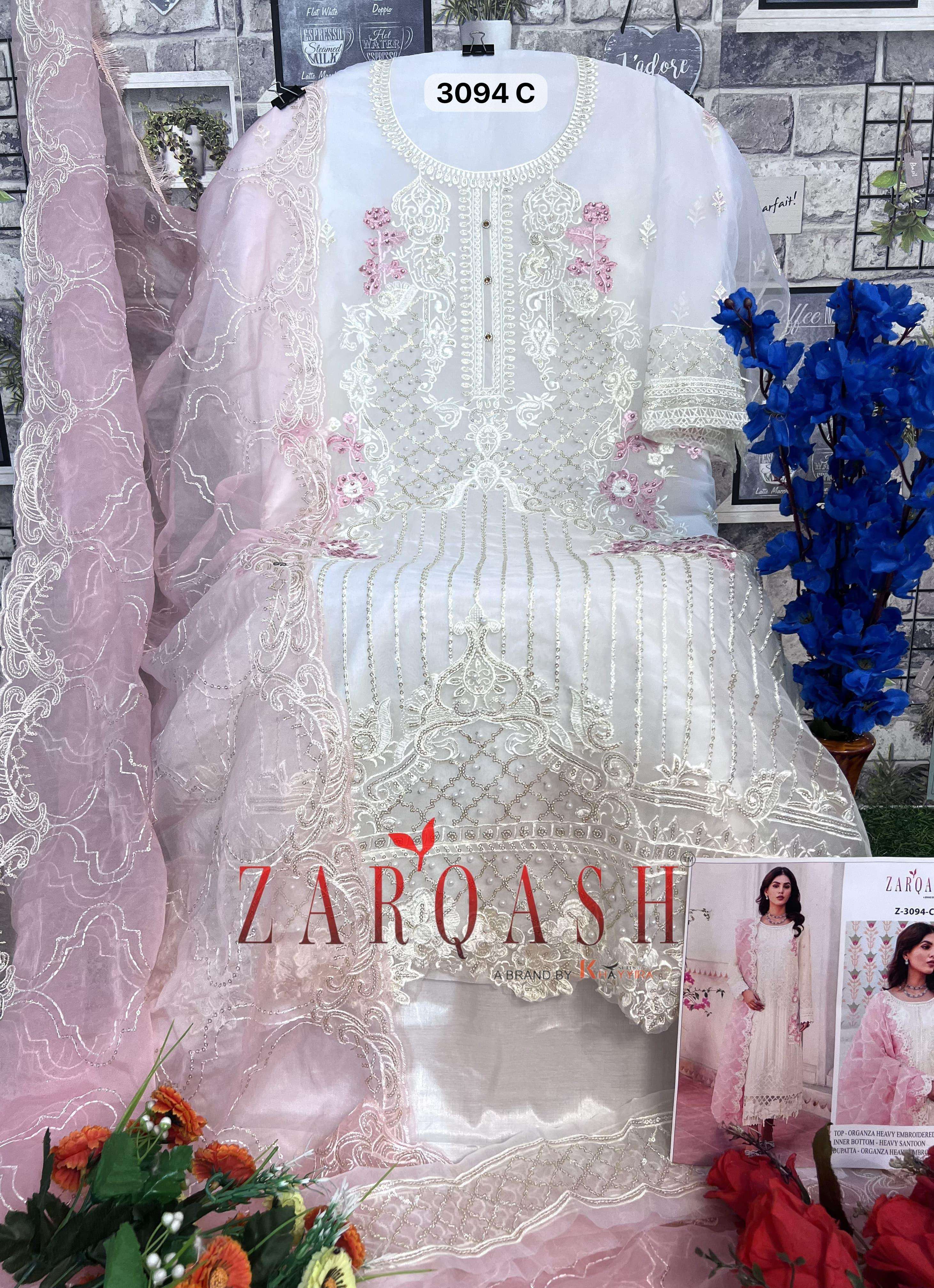 ZARQASH Z 3094 ORGANZA DESIGNER SUIT