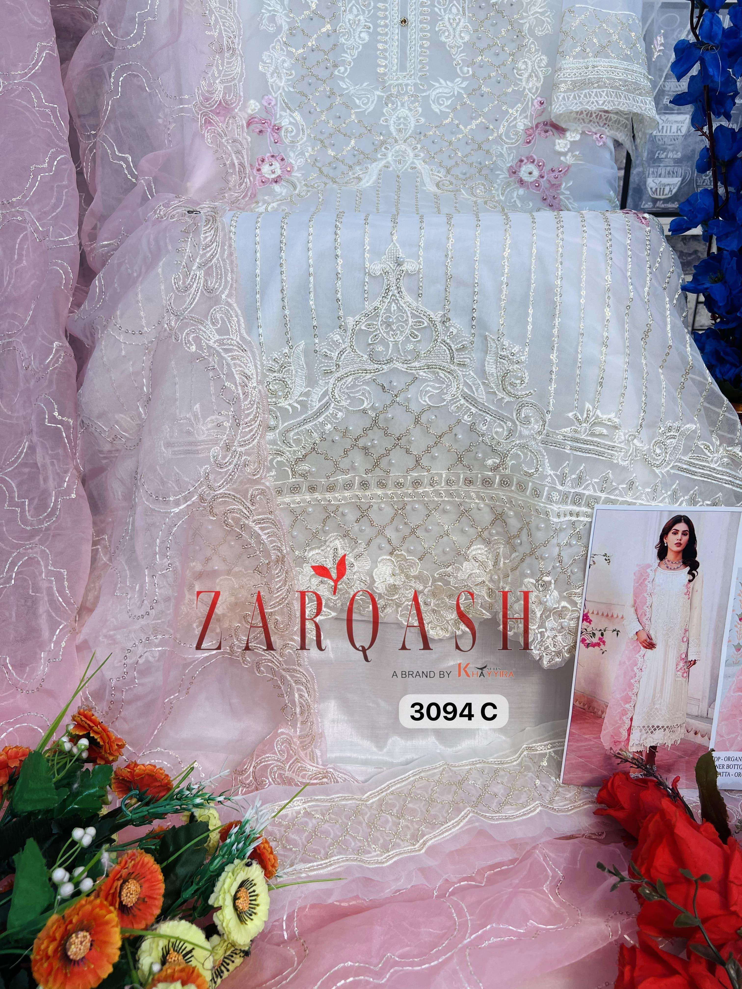 ZARQASH Z 3094 ORGANZA DESIGNER SUIT