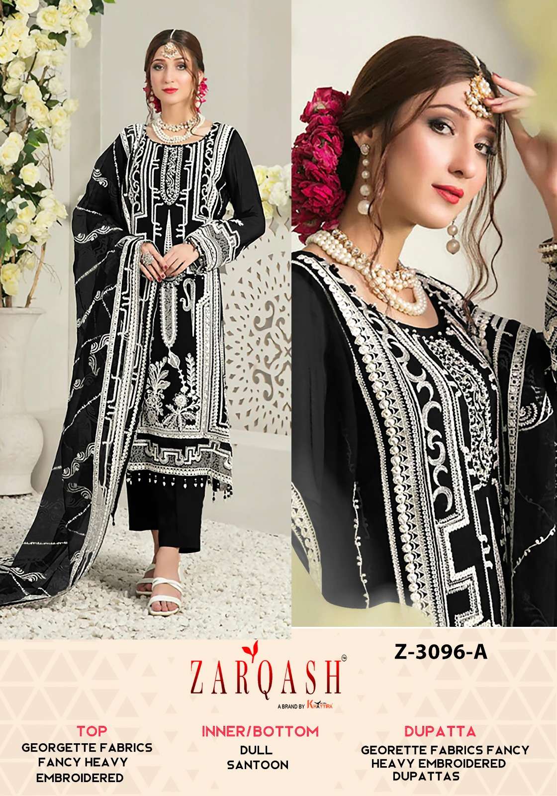 ZARQASH Z 3096 PAKISTANI GEORGETTE SUIT