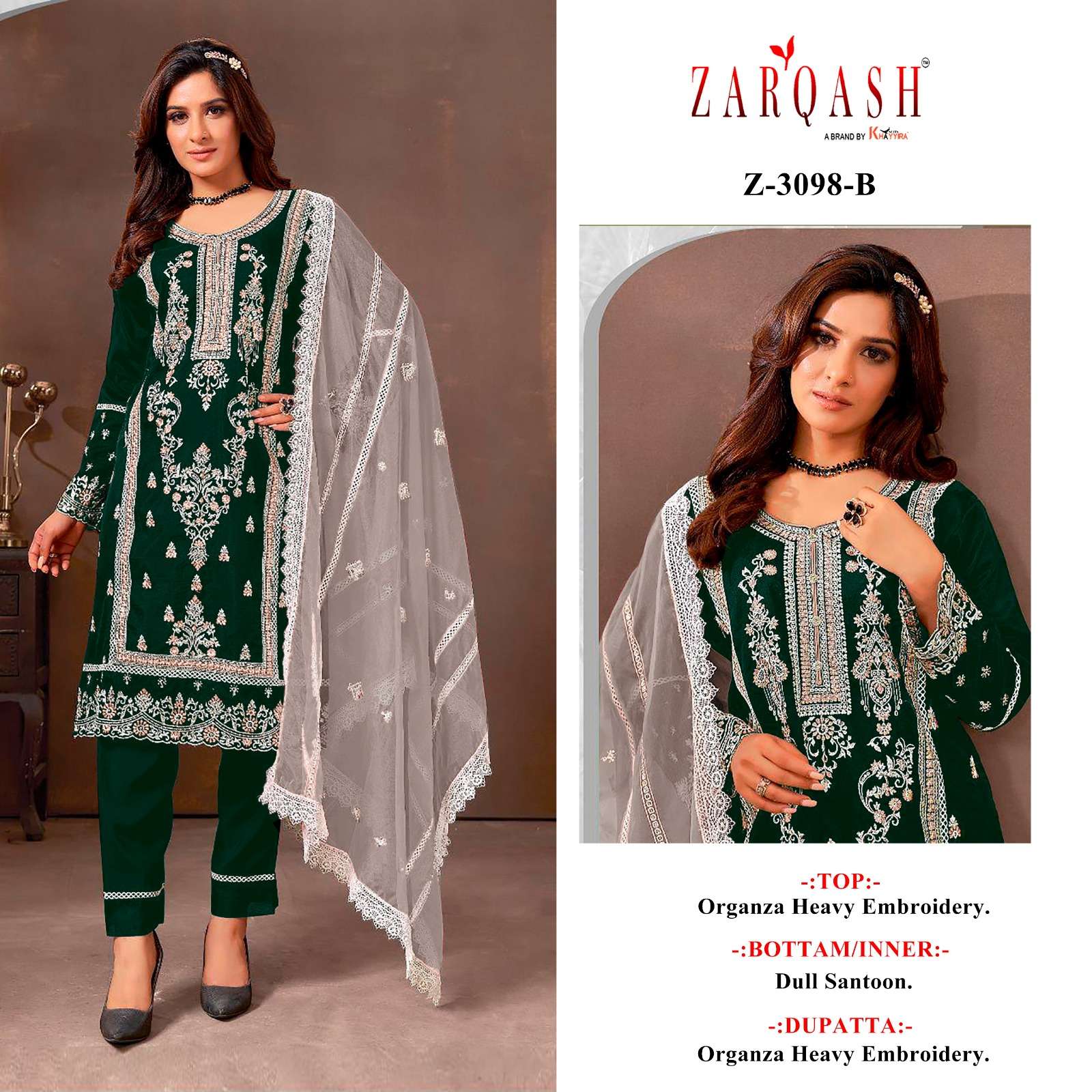 ZARQASH Z 3098 PAKISTANI SUITS 