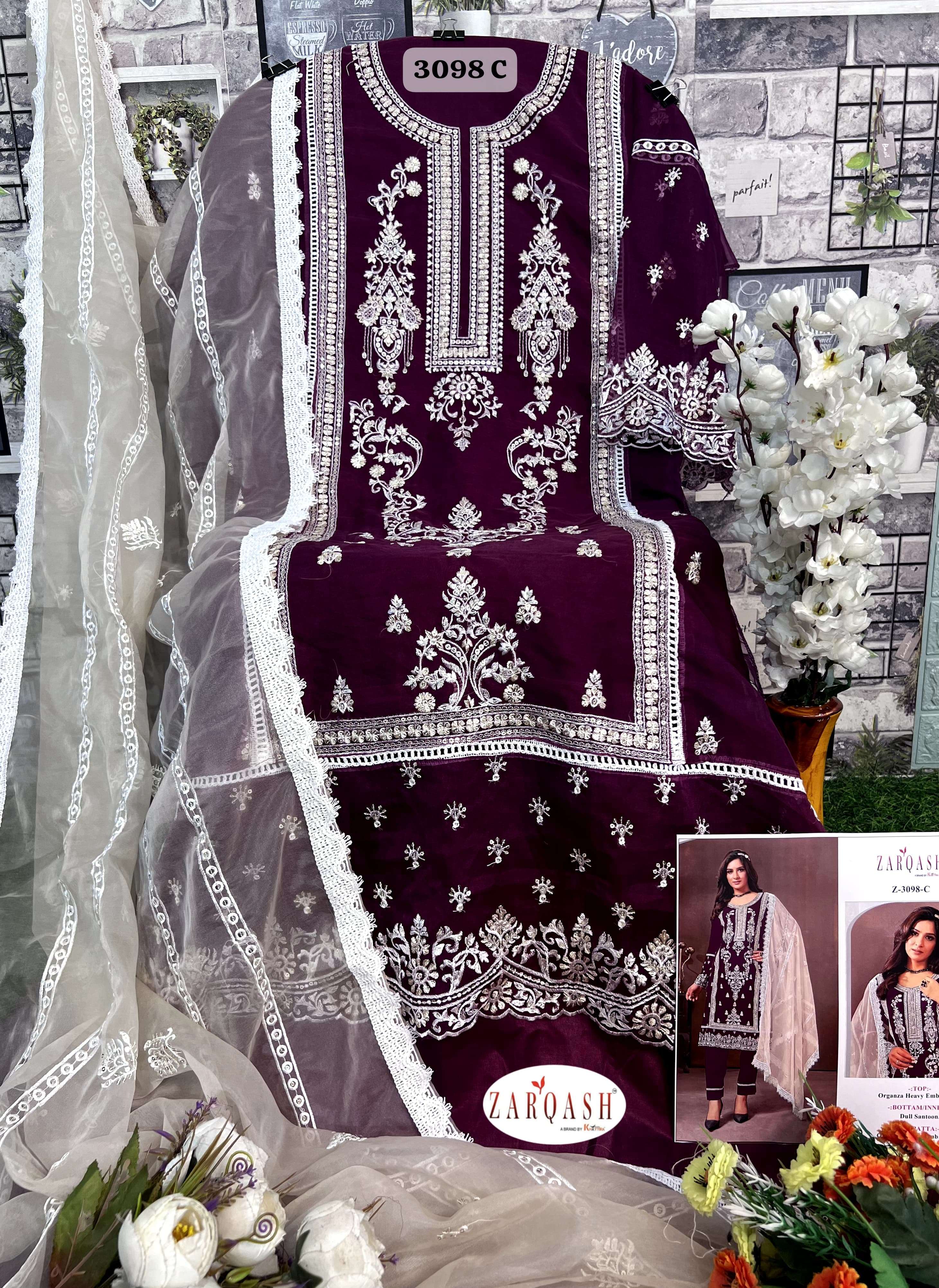 ZARQASH Z 3098 PAKISTANI SUITS 