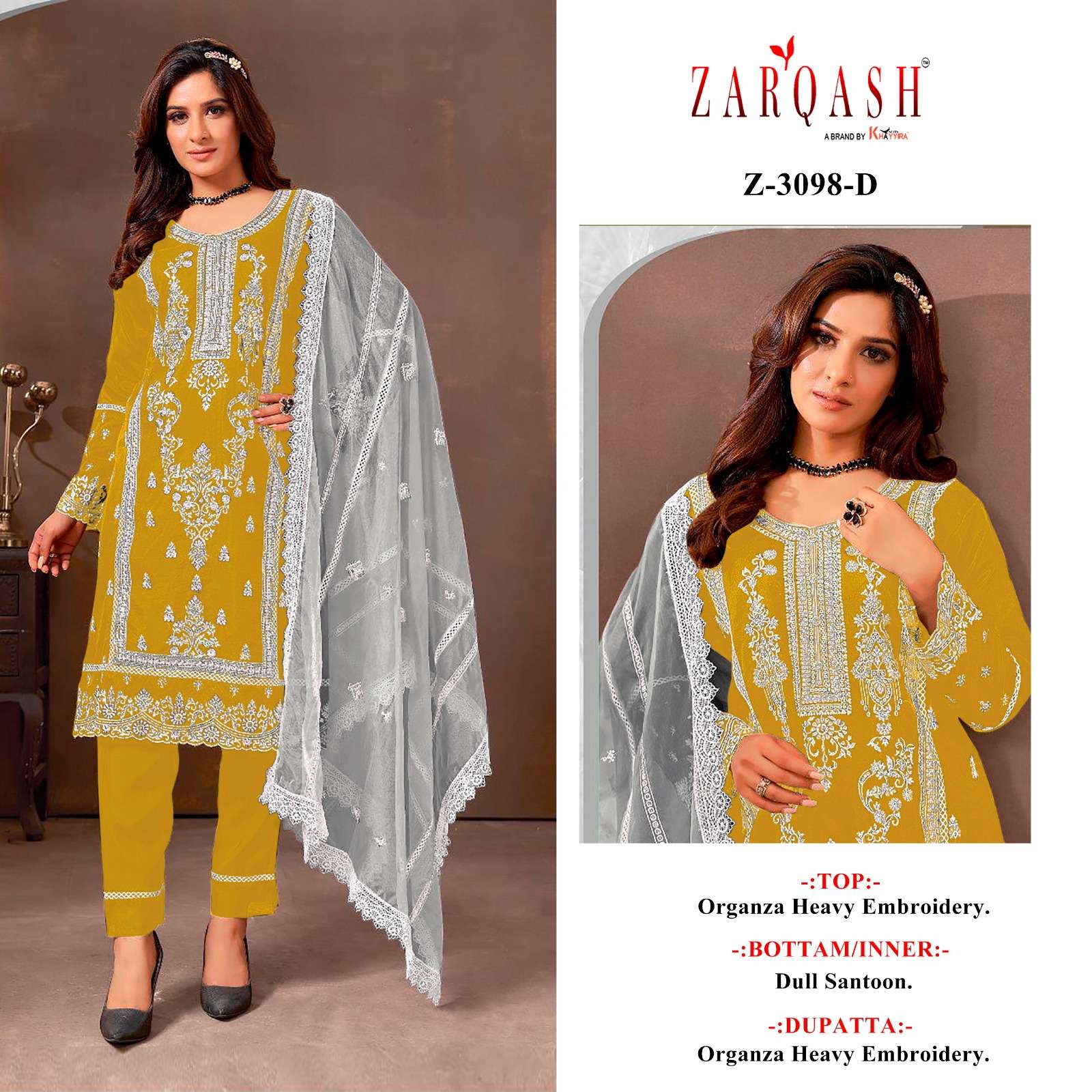 ZARQASH Z 3098 PAKISTANI SUITS 