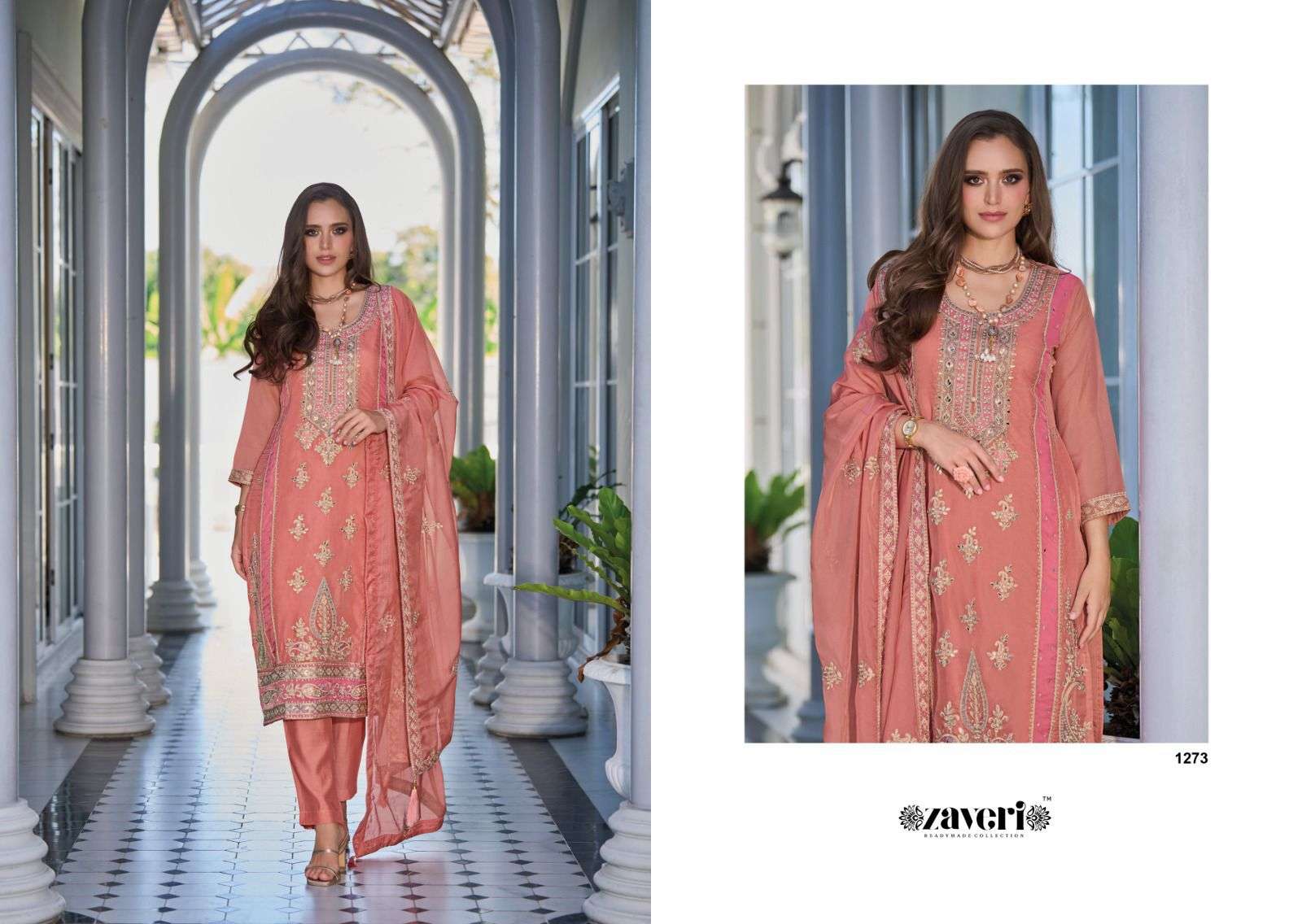ZAVERI WOMAN BEAUTY AAKRITI ORGANZA DESIGNER SUIT