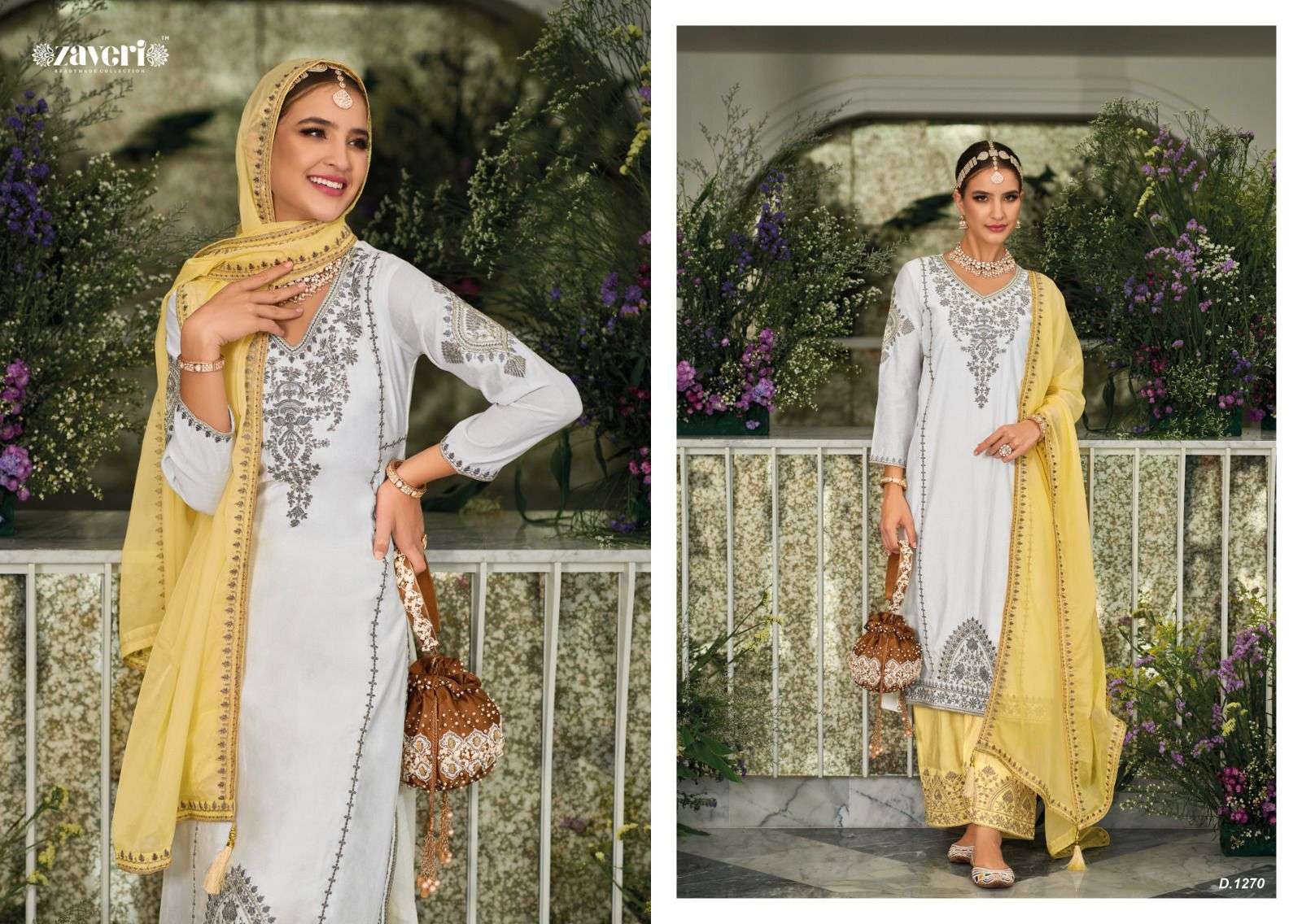 ZAVERI WOMAN BEAUTY BLACK AND WHITE VOL 3 READY MADE SUIT