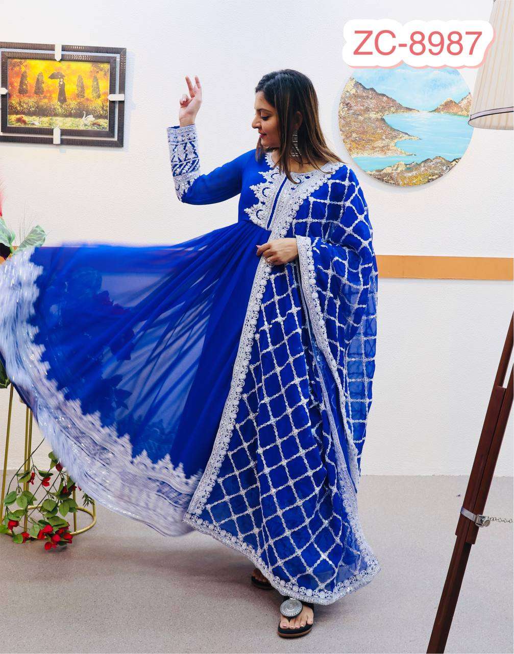ZC 8987 ANARKALI KURTI SET