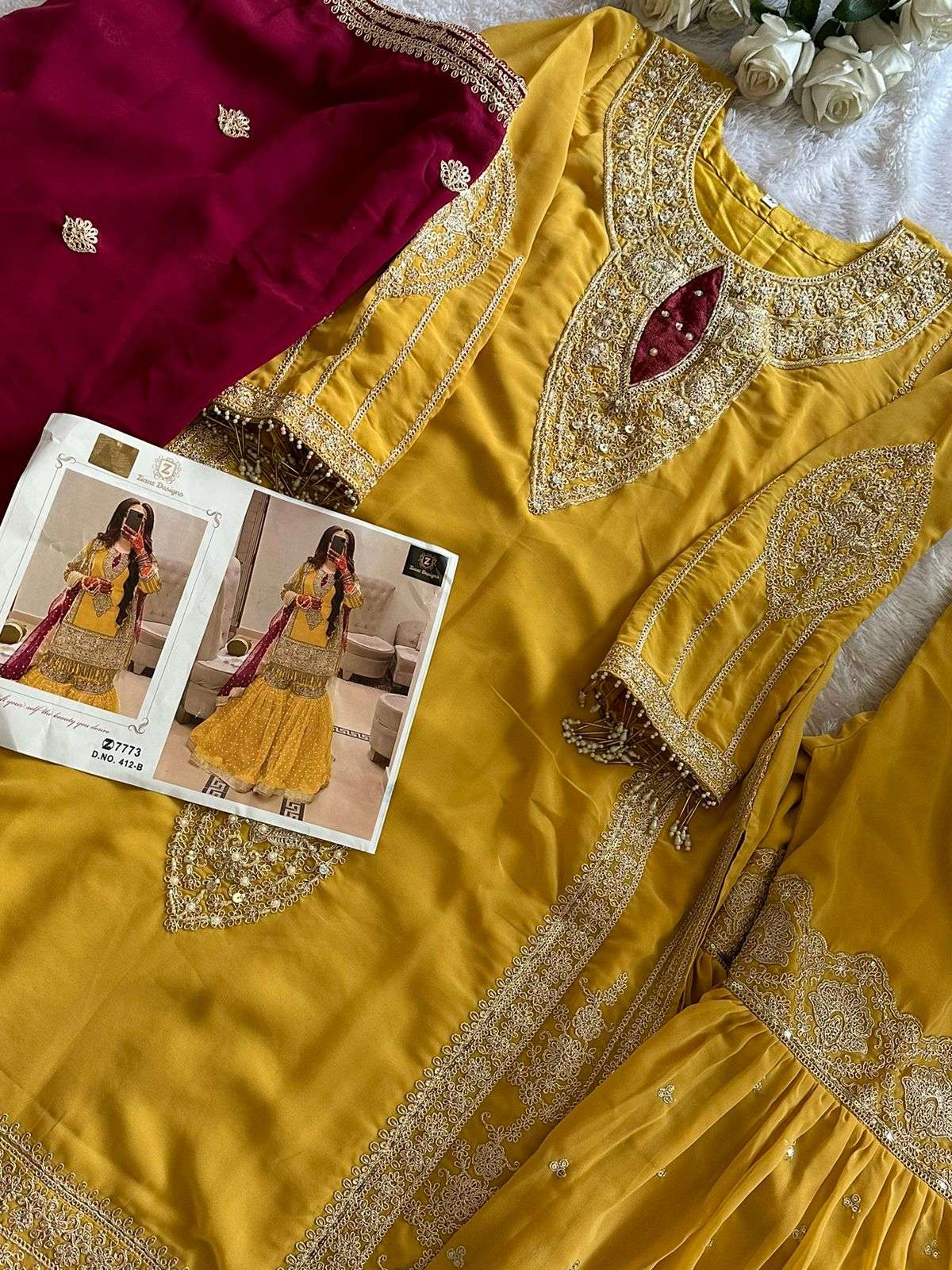 ZIAAZ DESIGNS CODE  412 PAKISTANI SHARARA SUIT